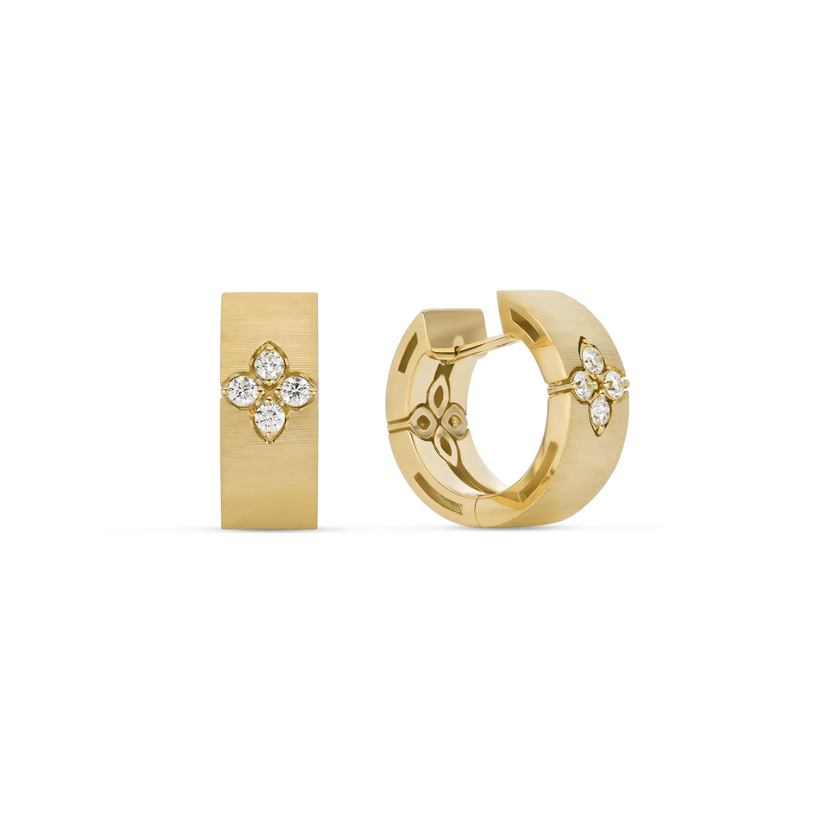 Love In Verona 18ct Yellow Gold Diamond Hoop Earrings