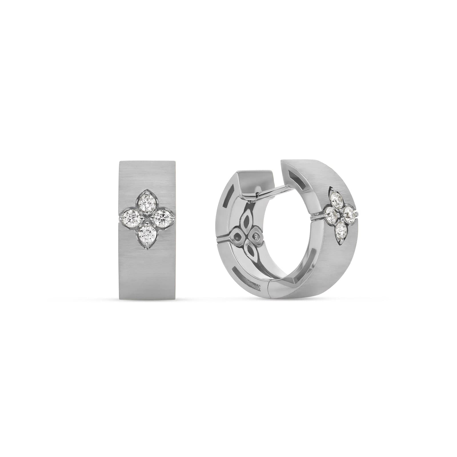 Love In Verona 18ct White Gold Diamond Hoop Earrings