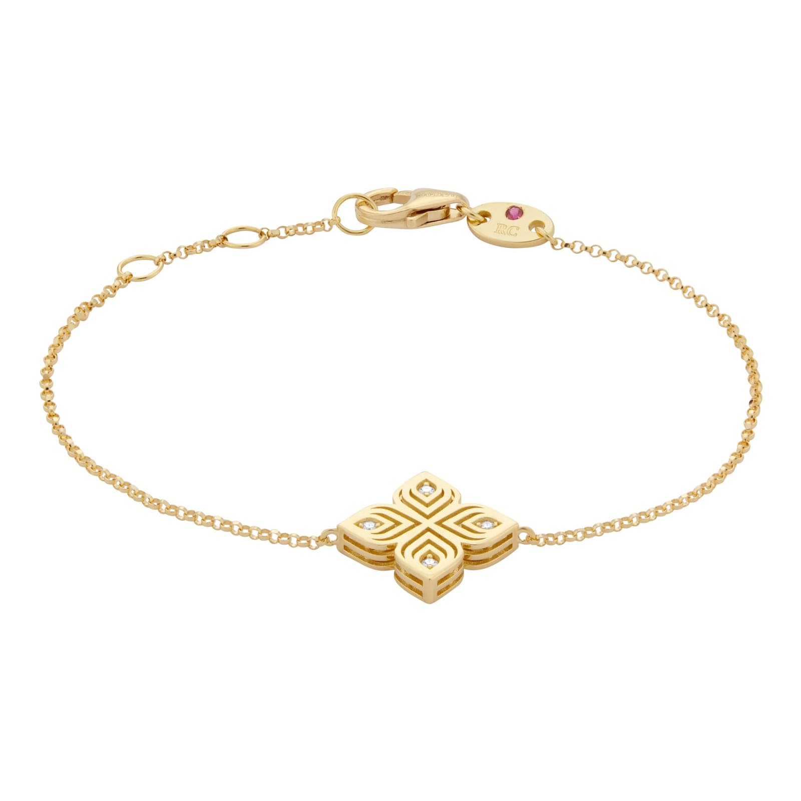 Arabesque 18ct Yellow Gold 0.04ct Diamond Bracelet