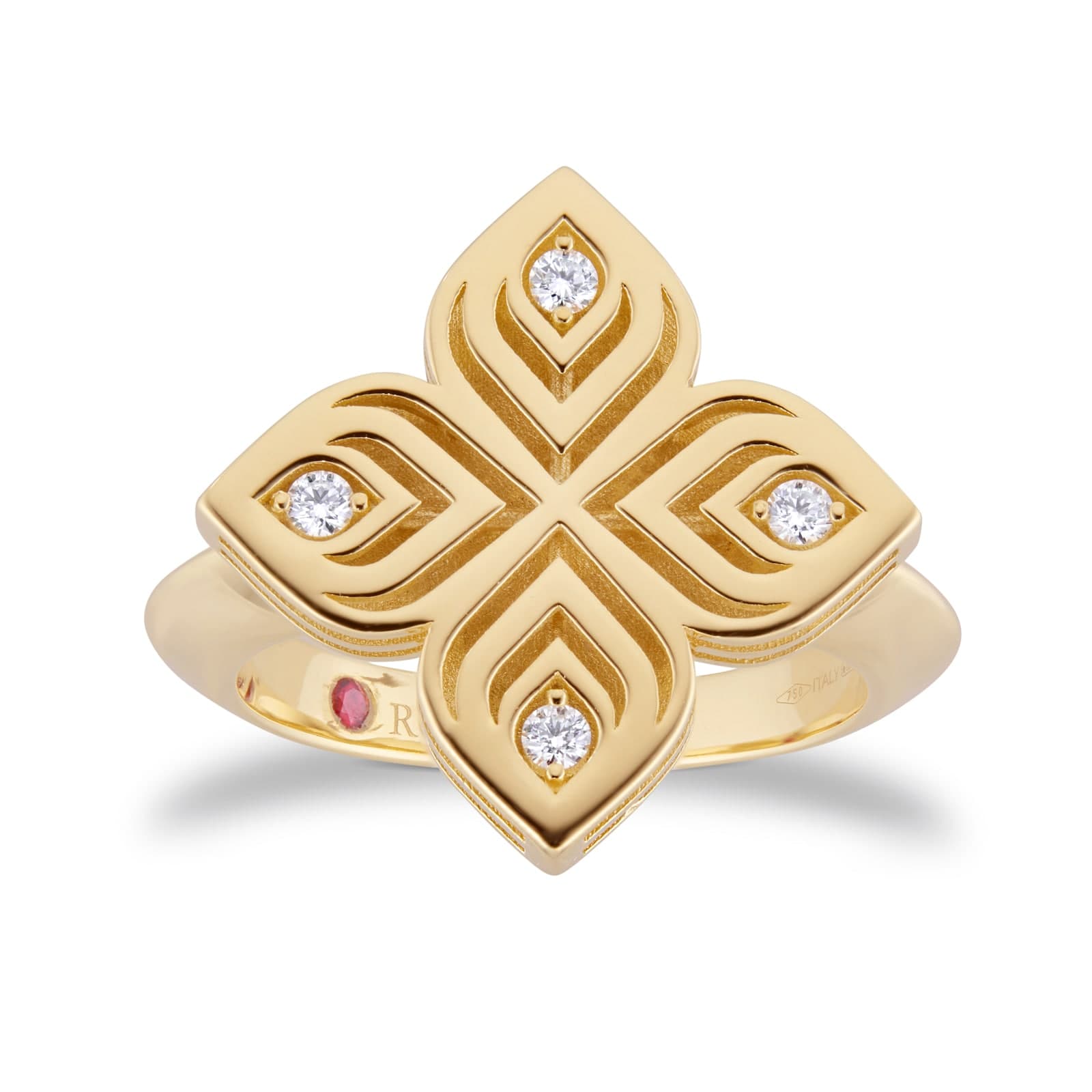 Arabesque 18ct Yellow Gold 0.09ct Diamond Ring