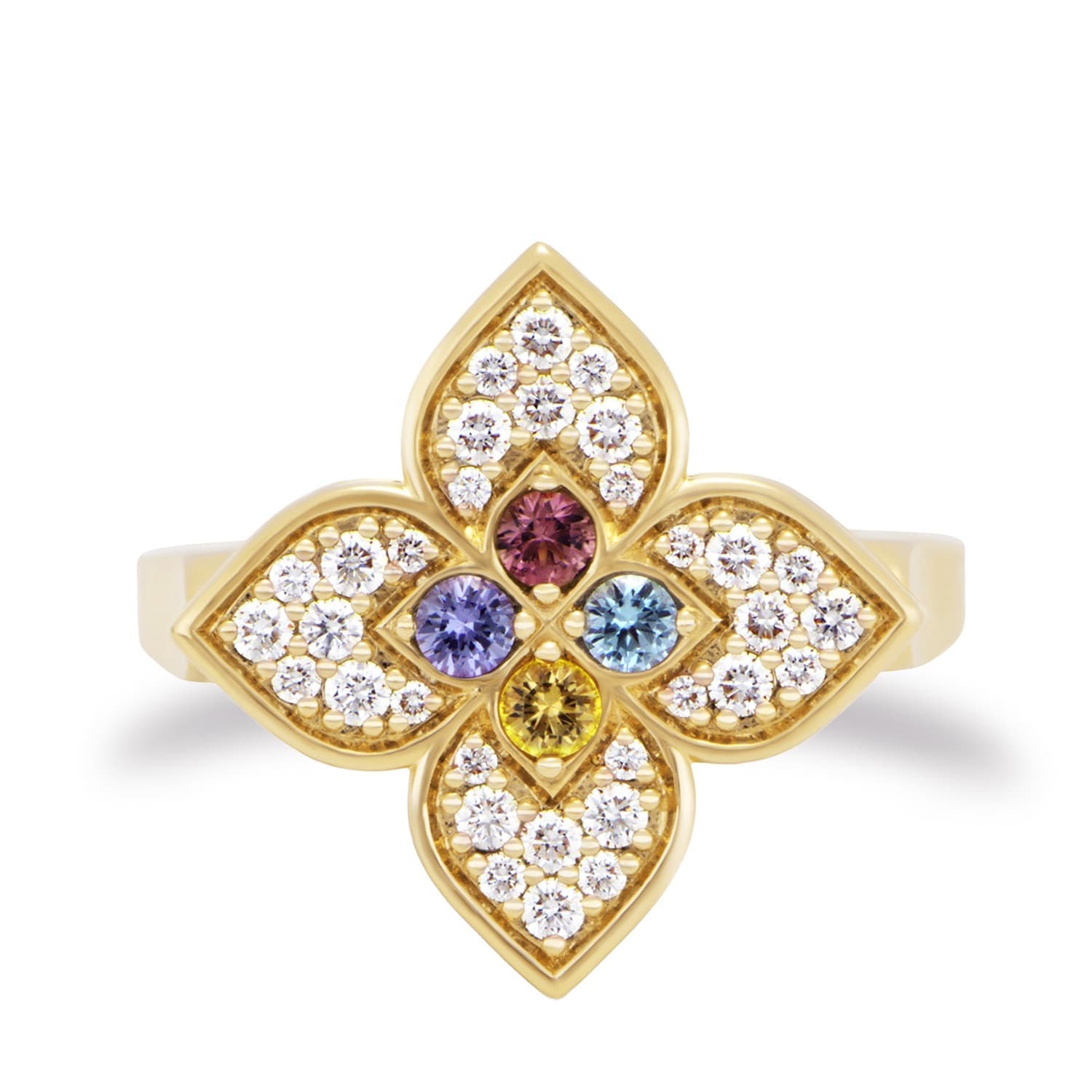 Venetian Princess Carnival 18ct Yellow Gold Diamond & Mixed Gemstone Ring