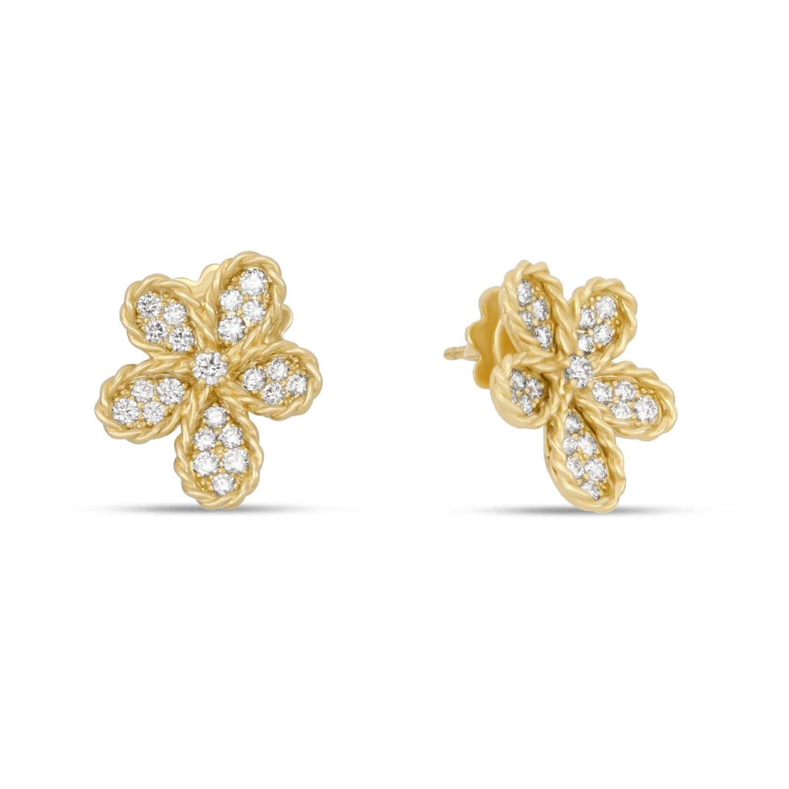 Jasmine 18ct Yellow Gold 0.75ct Pave Diamond Stud Earrings