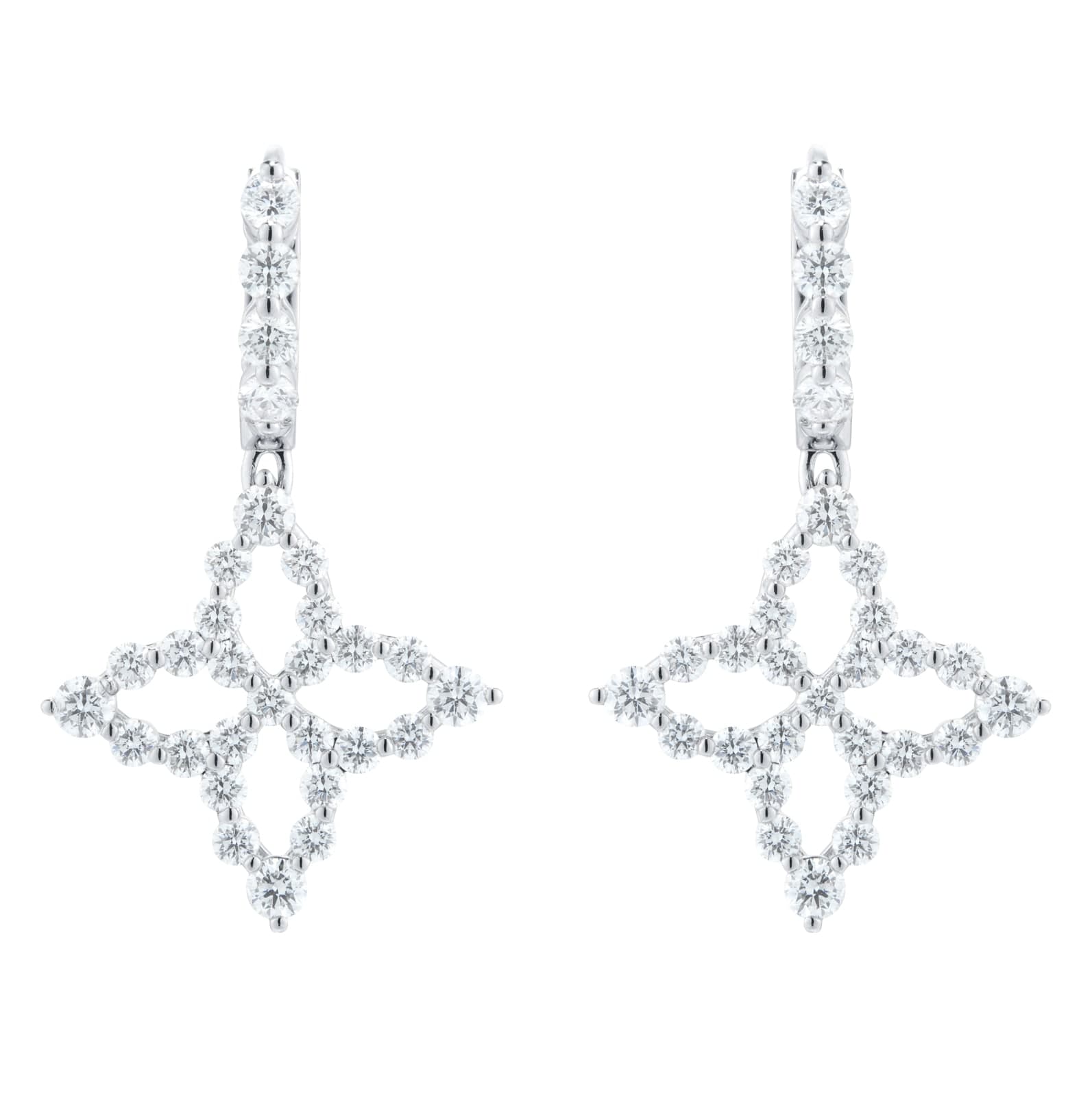 Diamond Princess 18ct White Gold 1.26ct Diamond Drop Earrings