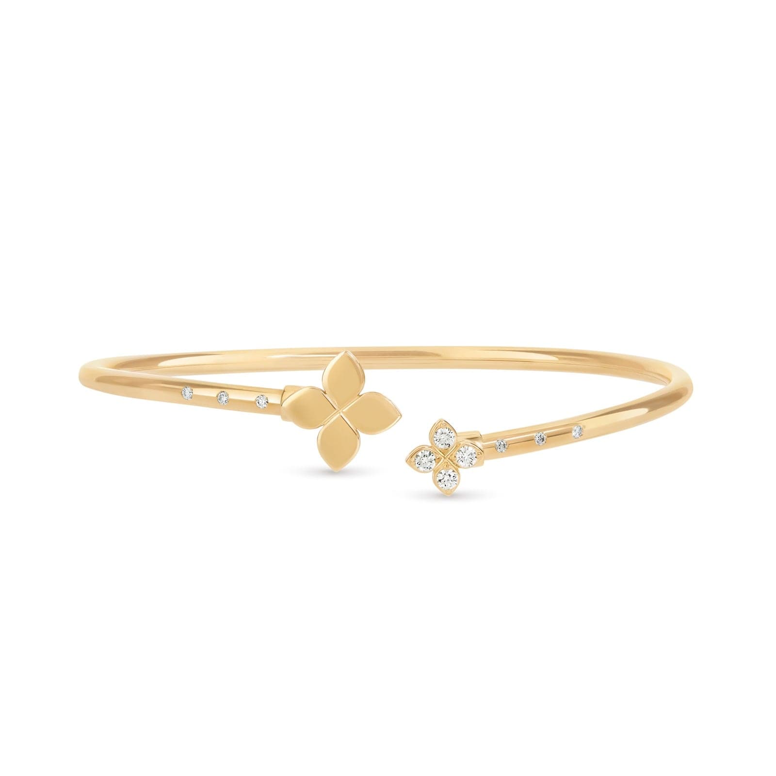 Princess Flower 18ct Yellow Gold 0.15ct Diamond Bracelet