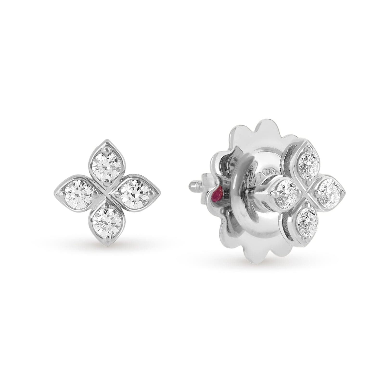Princess Flower 18ct White Gold 0.21ct Diamond Stud Earrings