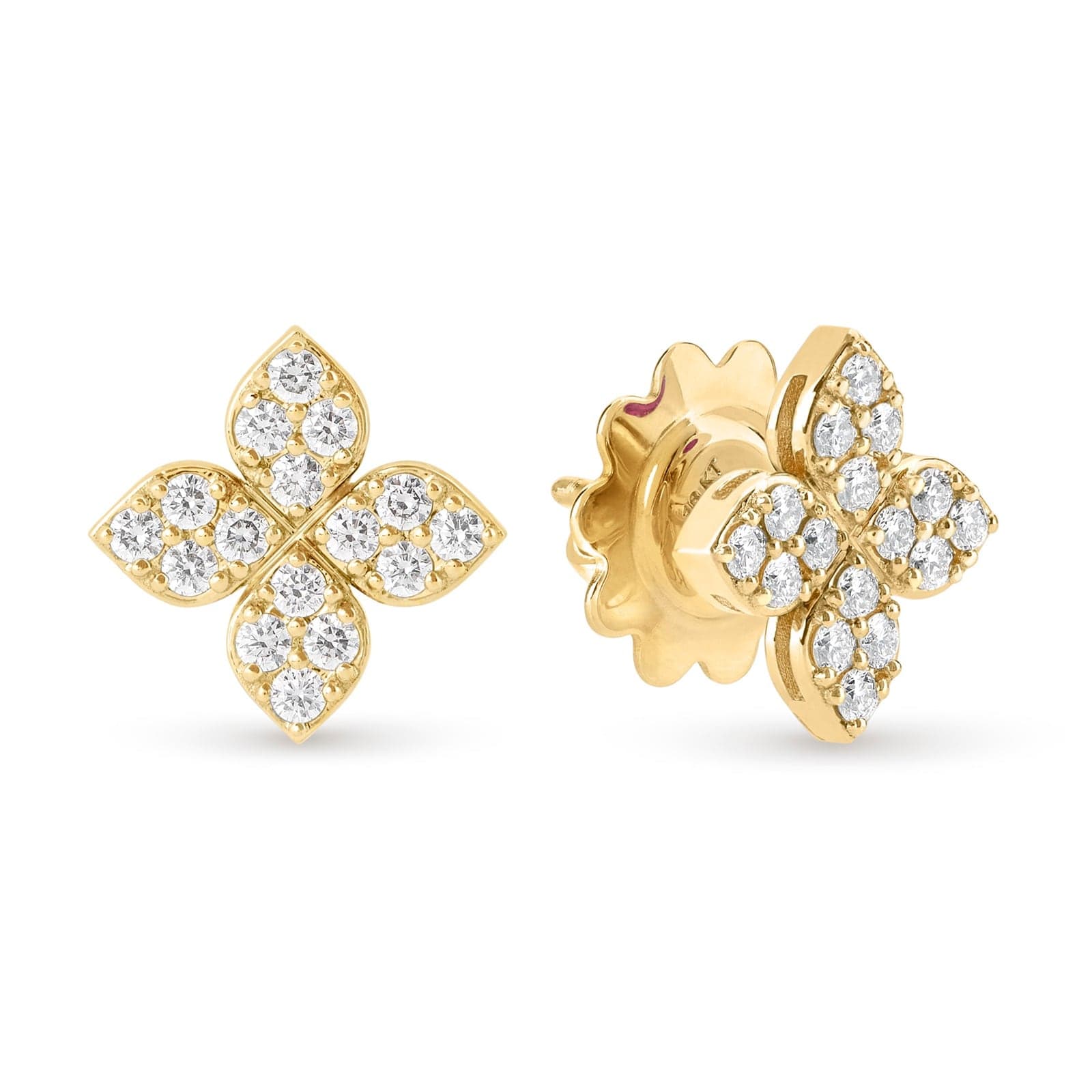 Princess Flower 18ct Yellow Gold 0.41ct Diamond Stud Earrings