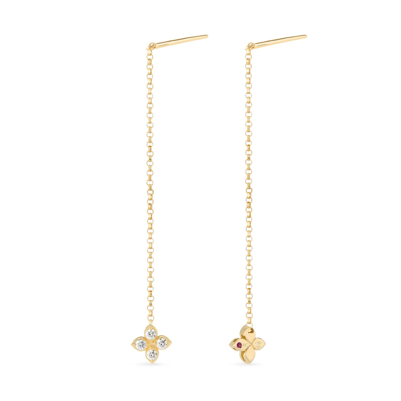 Princess Flower 18ct Yellow Gold 0.21ct Diamond Drop Earrings