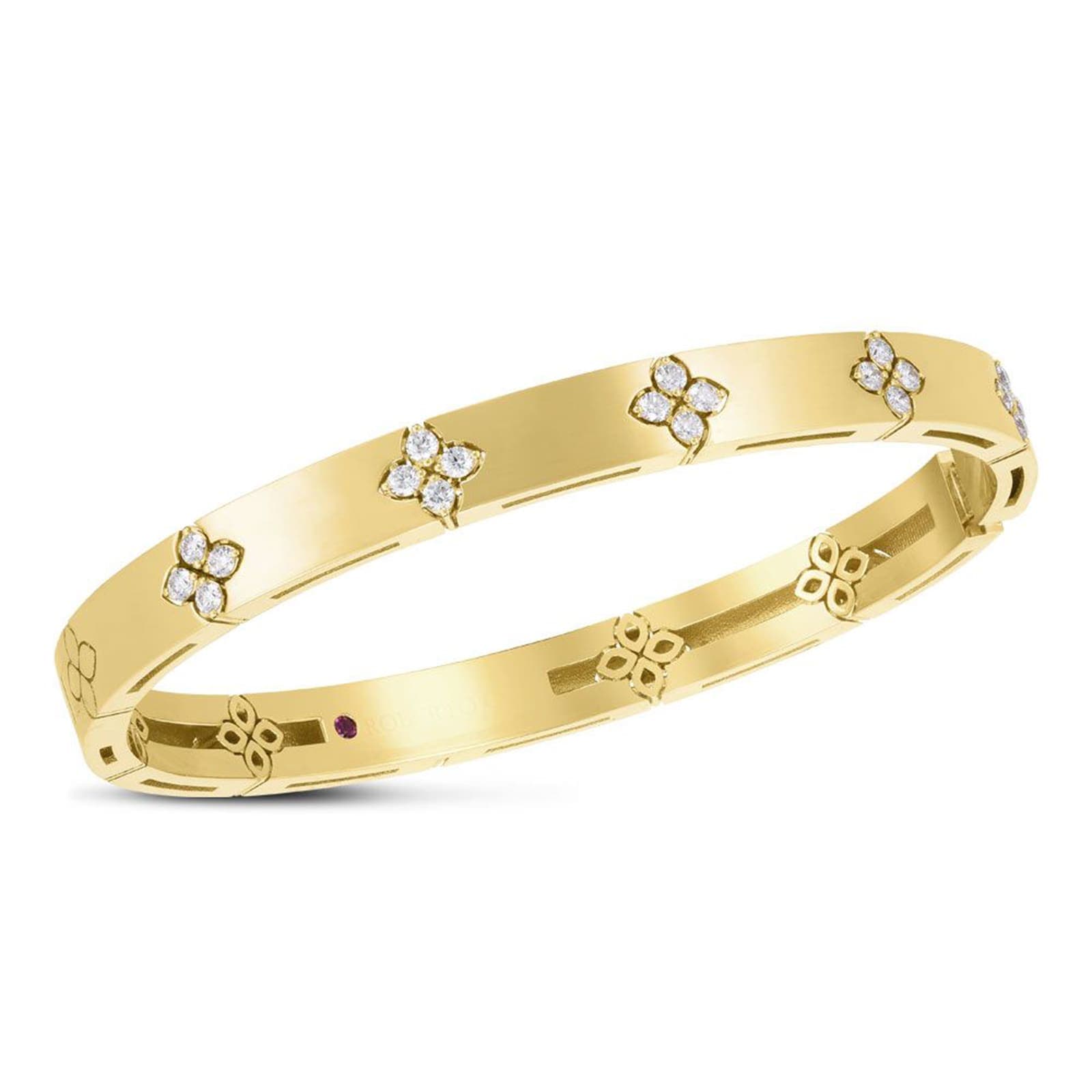 Love In Verona 18ct Yellow Gold 0.48ct Diamond Bangle - Size Petite