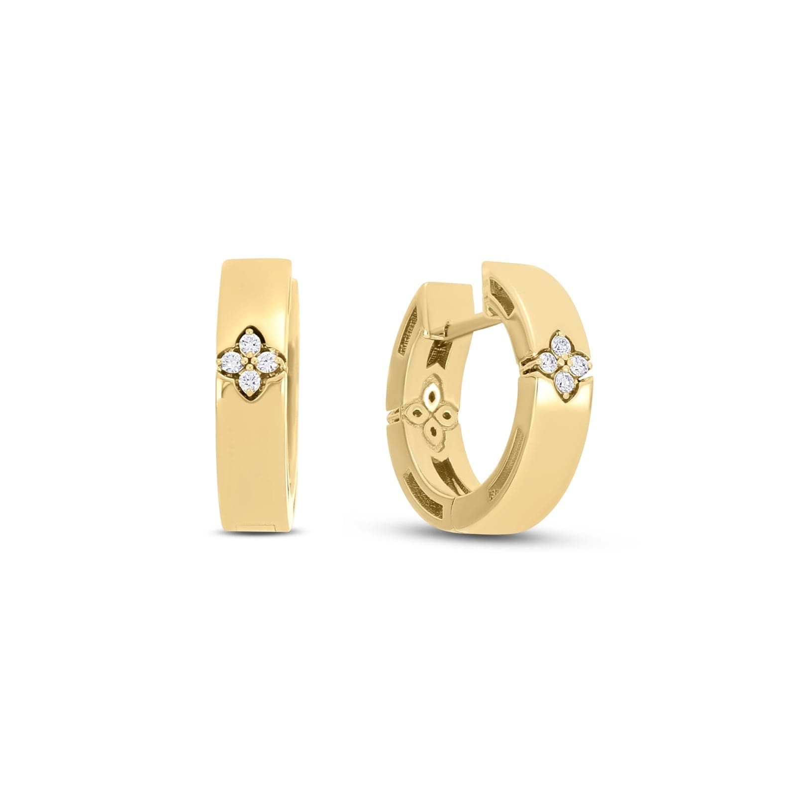 Love In Verona 18ct Yellow Gold 0.04ct Diamond Hoop Earrings