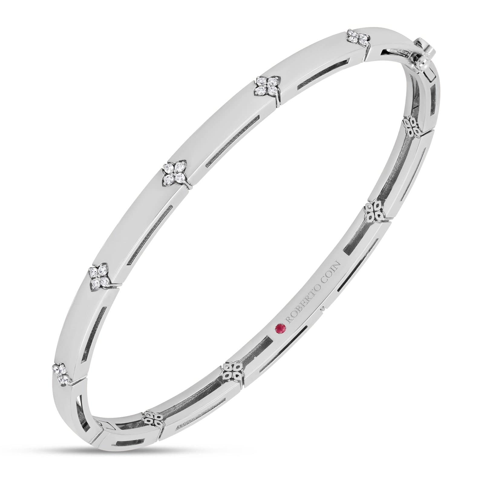 Love In Verona 18ct White Gold 0.11ct Diamond Bangle