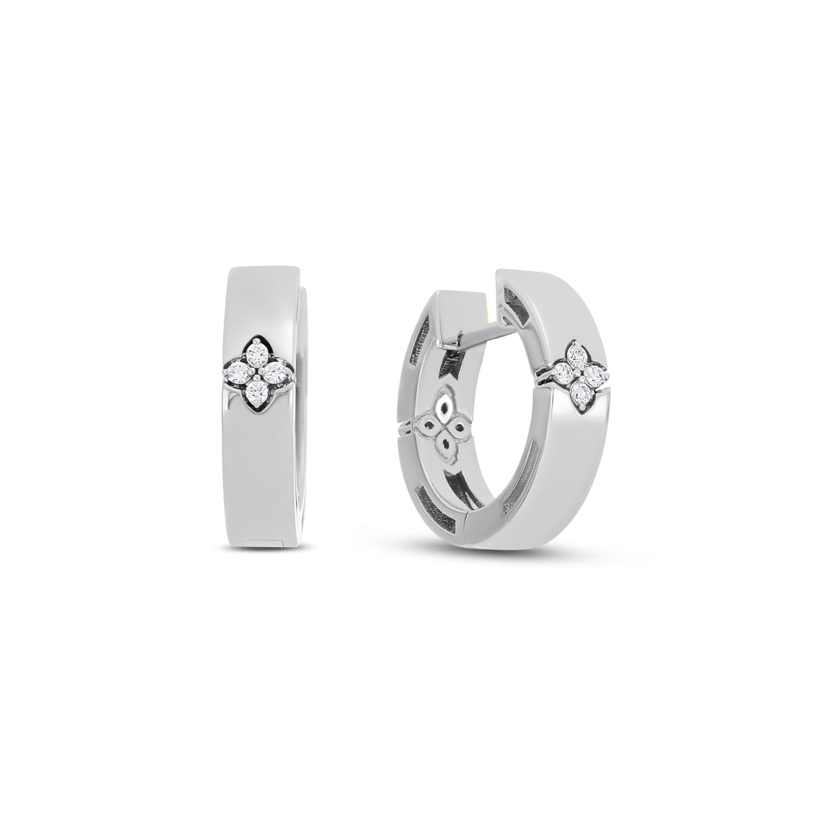 Love In Verona 18ct White Gold 0.04ct Diamond Hoop Earrings