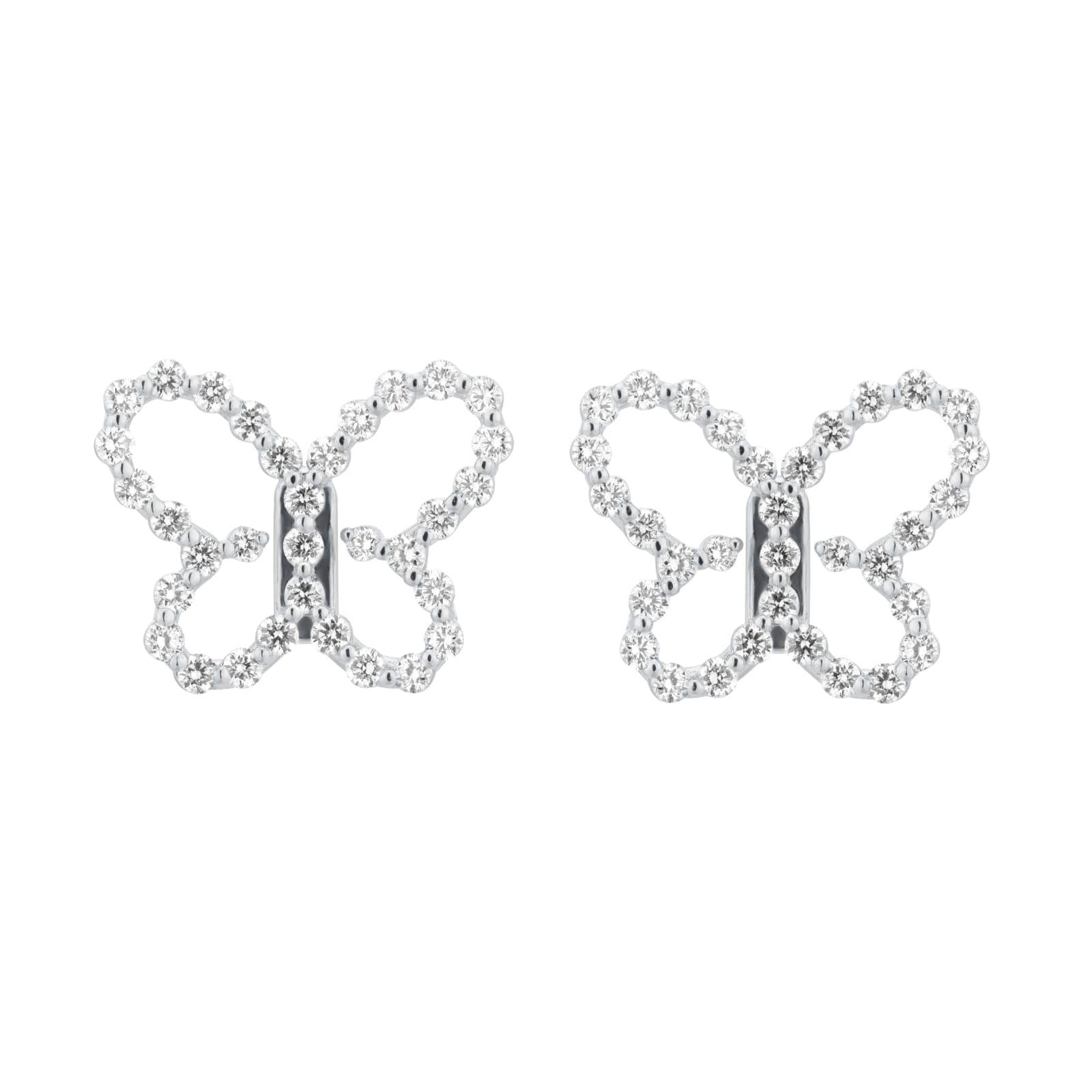 Diamond Princess 18ct White Gold 0.56ct Diamond Butterfly Stud Earrings