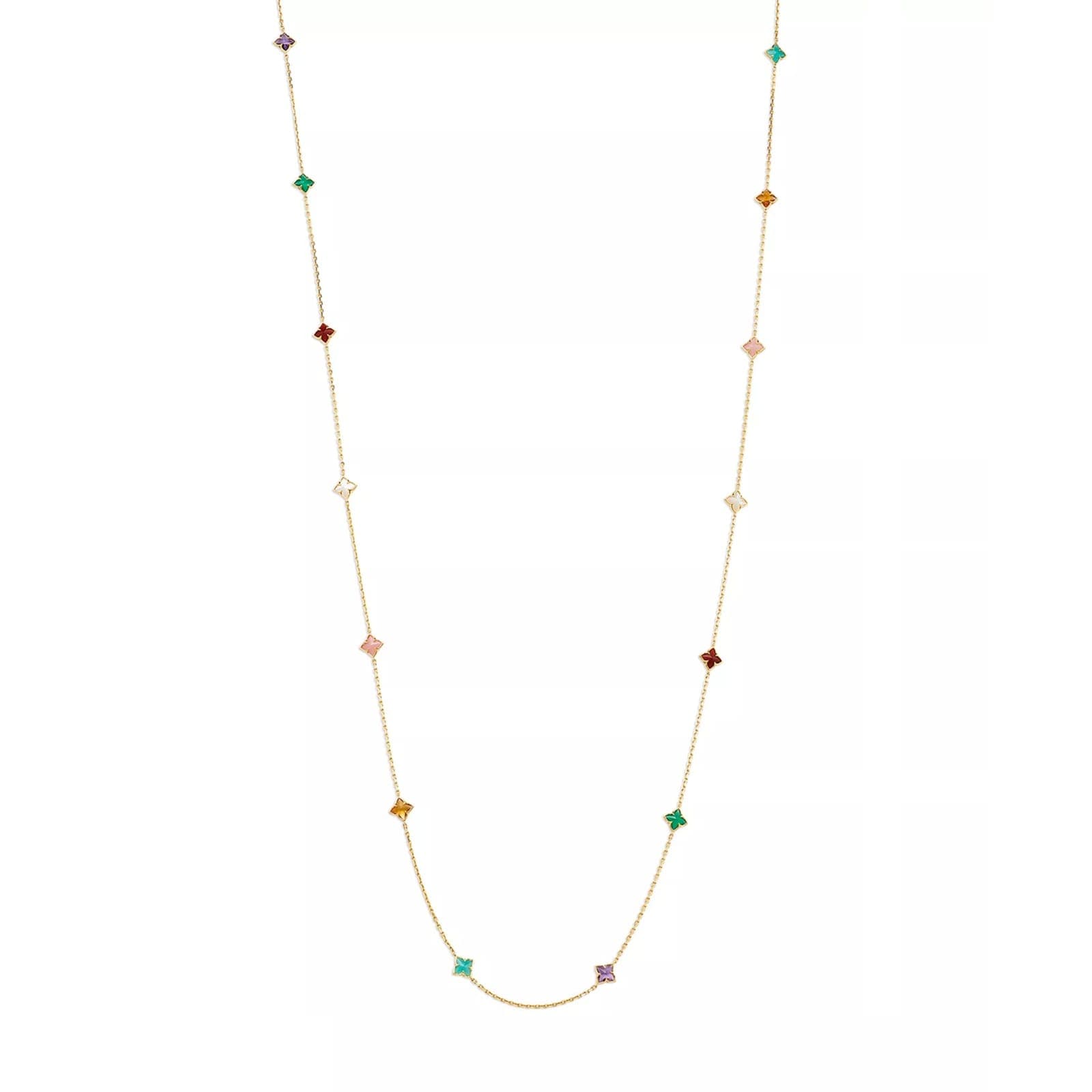 Venetian Princess 18ct Yellow Gold Mixed Gemstone Long Necklace