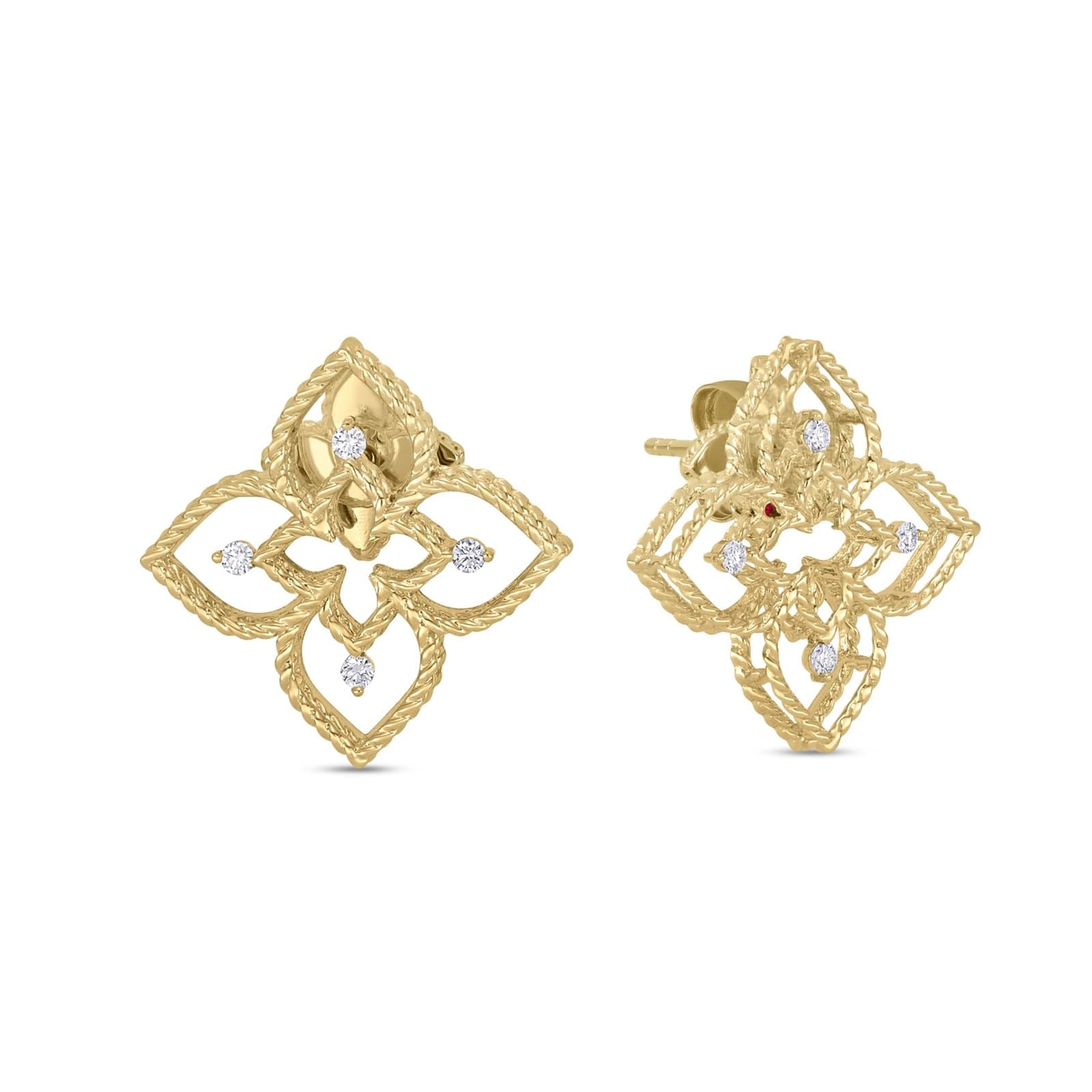 Desert Flower 18ct Yellow Gold 0.11ct Diamond Stud Earrings