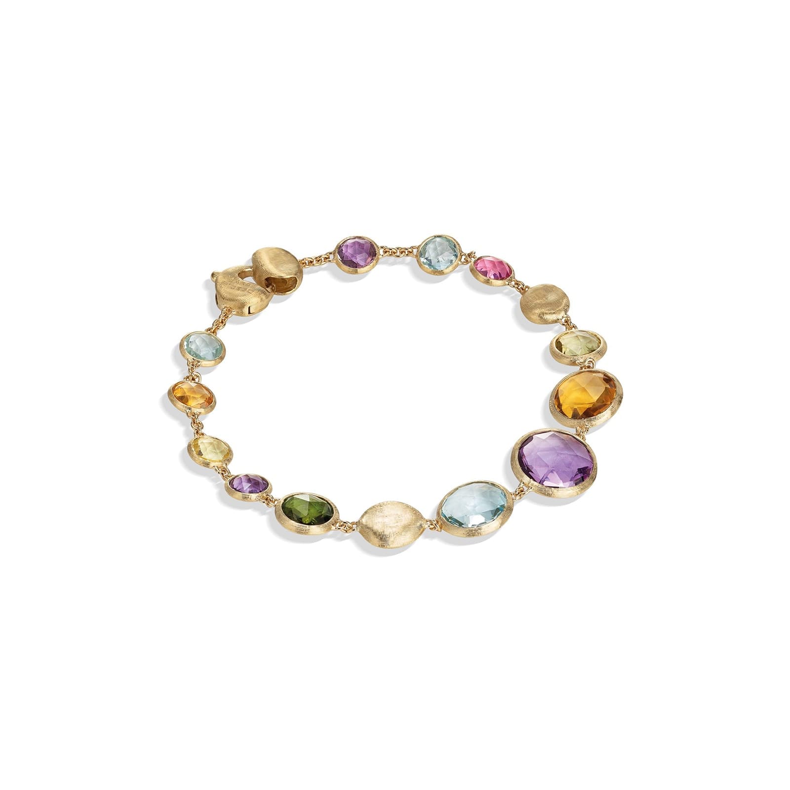 18ct Yellow Gold Jaipur Colour Collection Graduated Mixed Gemstone Bracelet