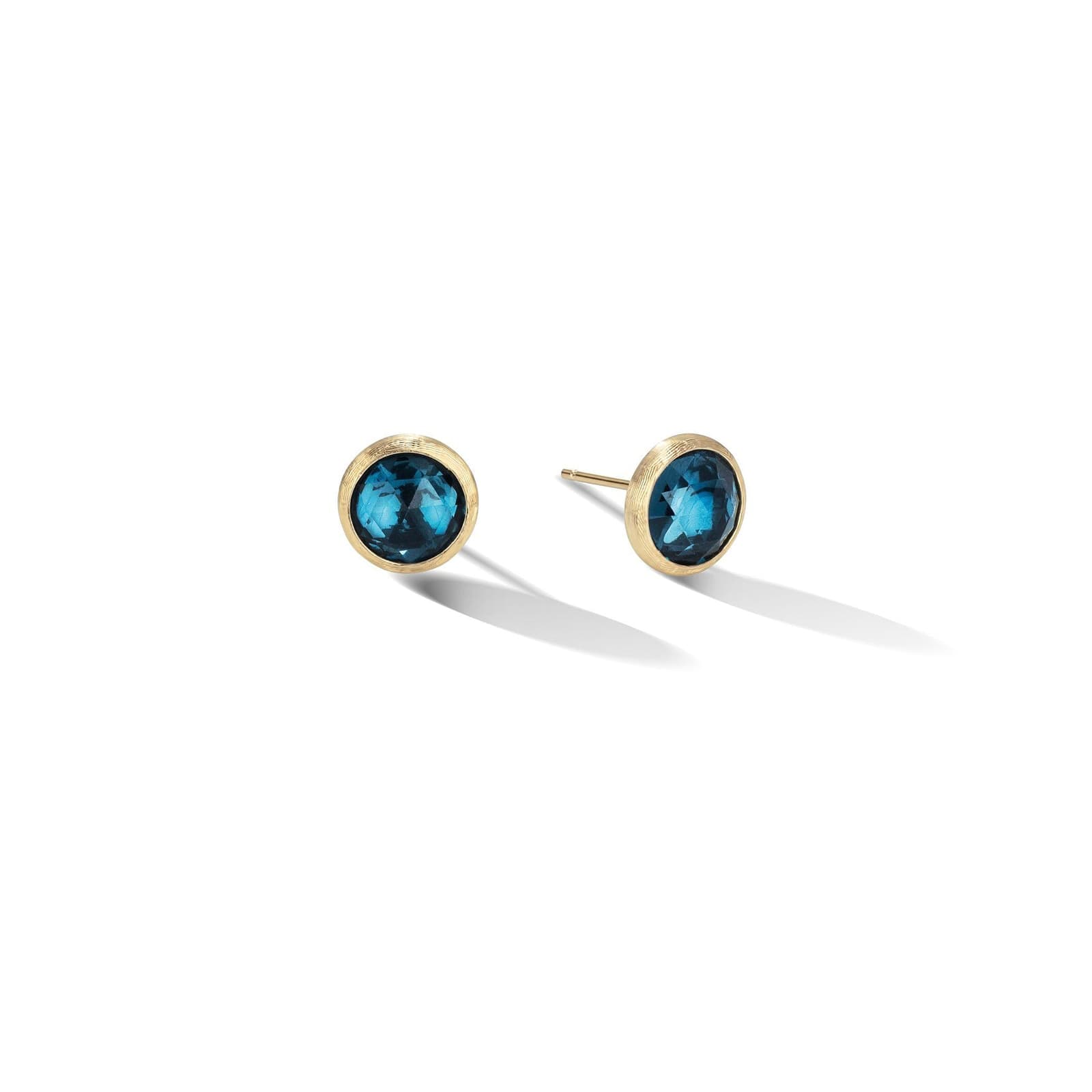 18ct Yellow Gold Jaipur Colour Collection London Blue Topaz Stud Earrings