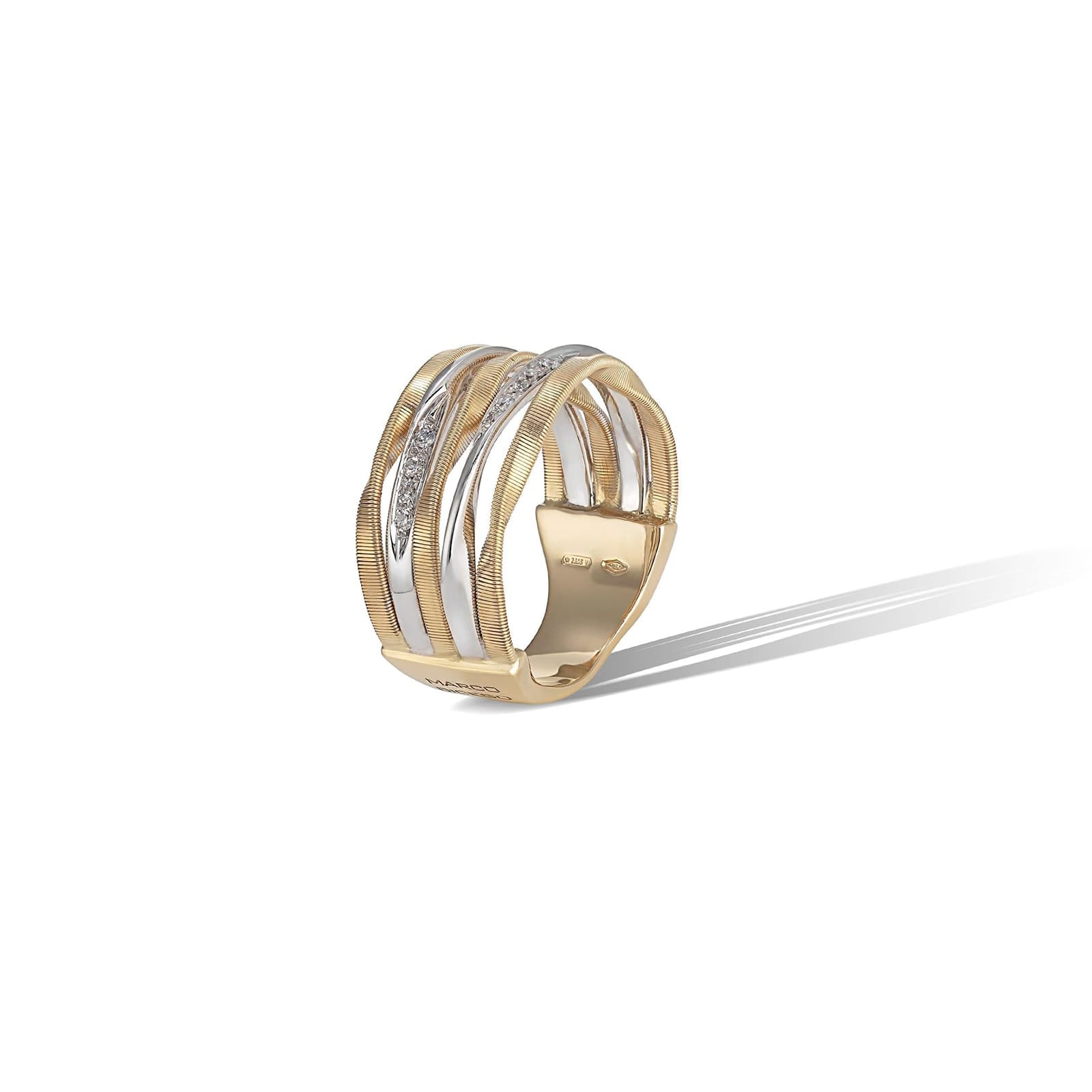 18ct Yellow Gold Marrakech Onde Collection Diamond Multi Strand Ring
