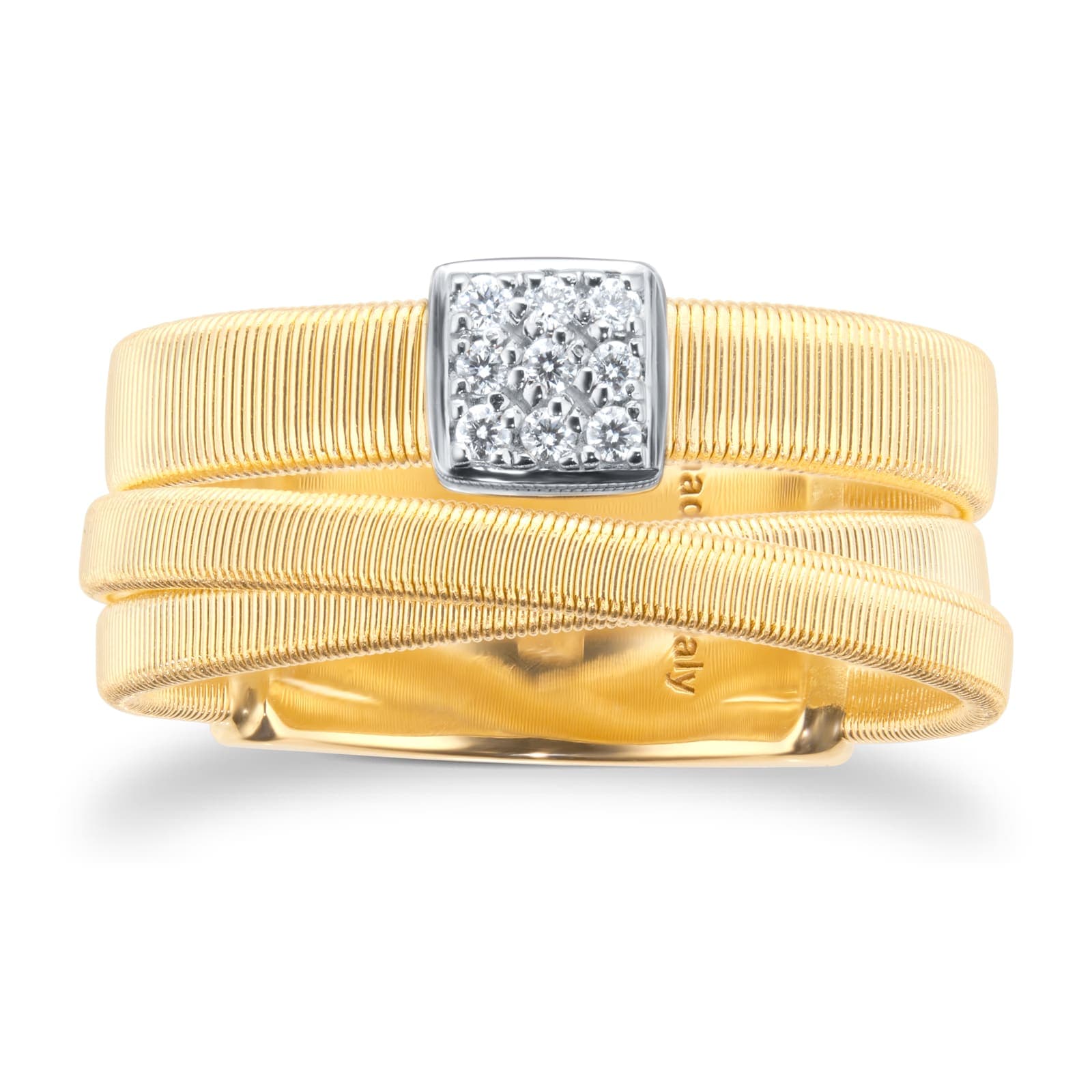 18ct Yellow Gold Masai Collection Diamond Three Strand Ring