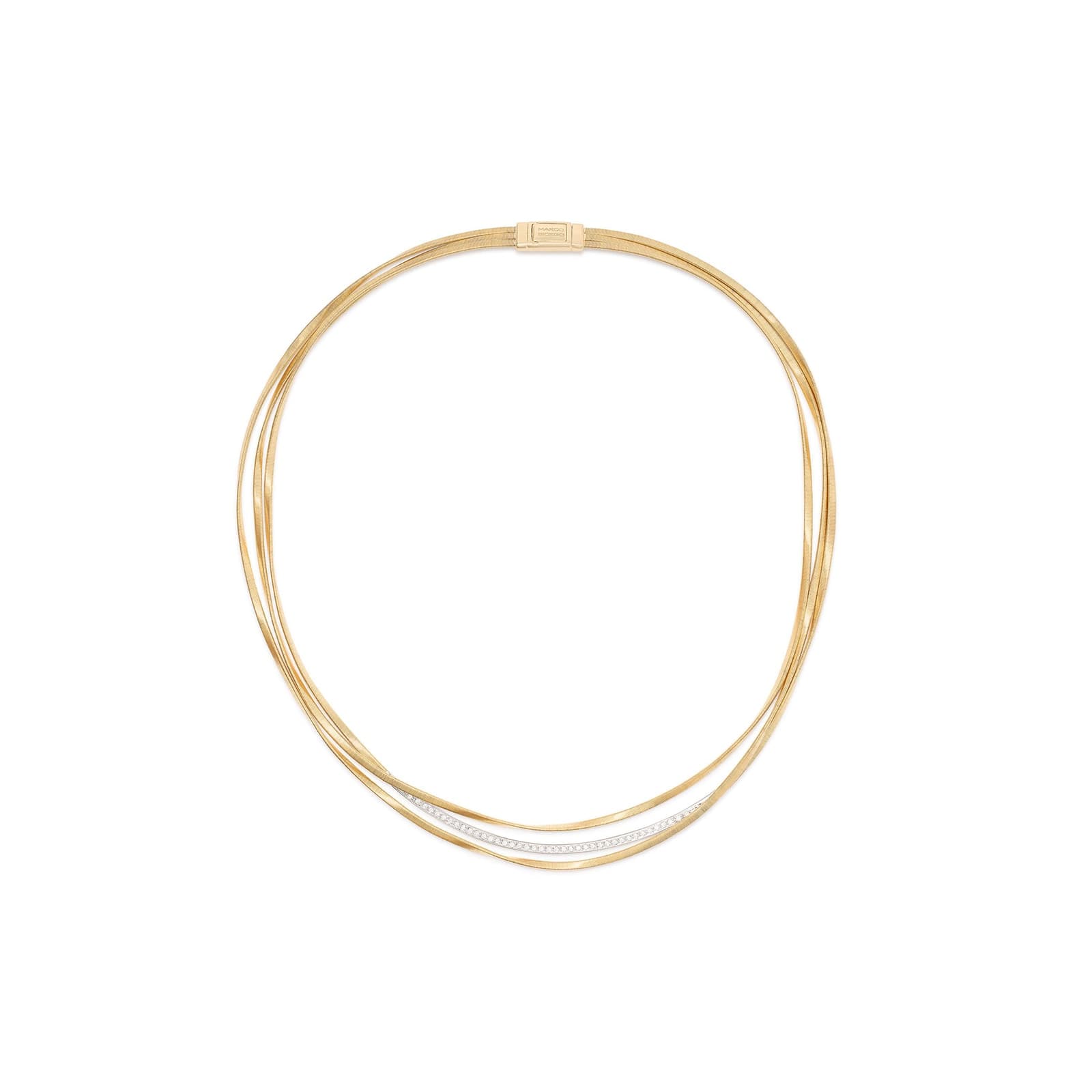 18ct Yellow Gold Marrakech Three Row Diamond Collar Necklace
