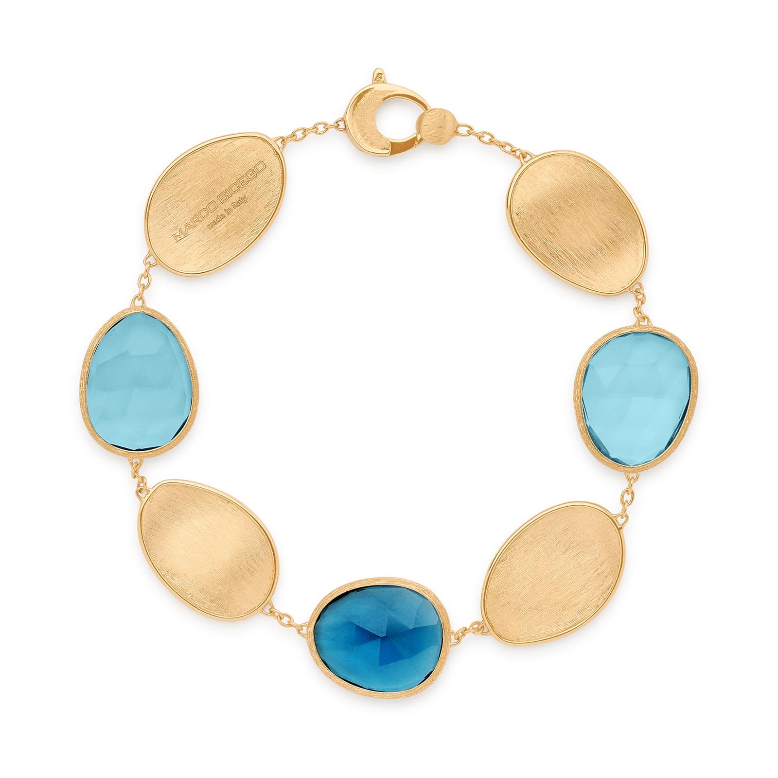 Exclusive 18ct Yellow Gold Lunaria Collection Blue Topaz Bracelet