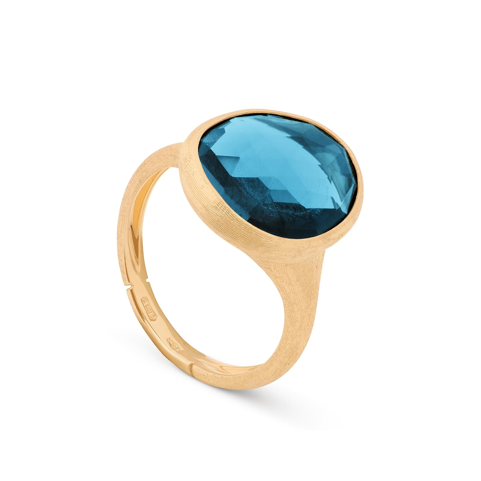 Exclusive 18ct Yellow Gold Lunaria Collection Blue Topaz Ring