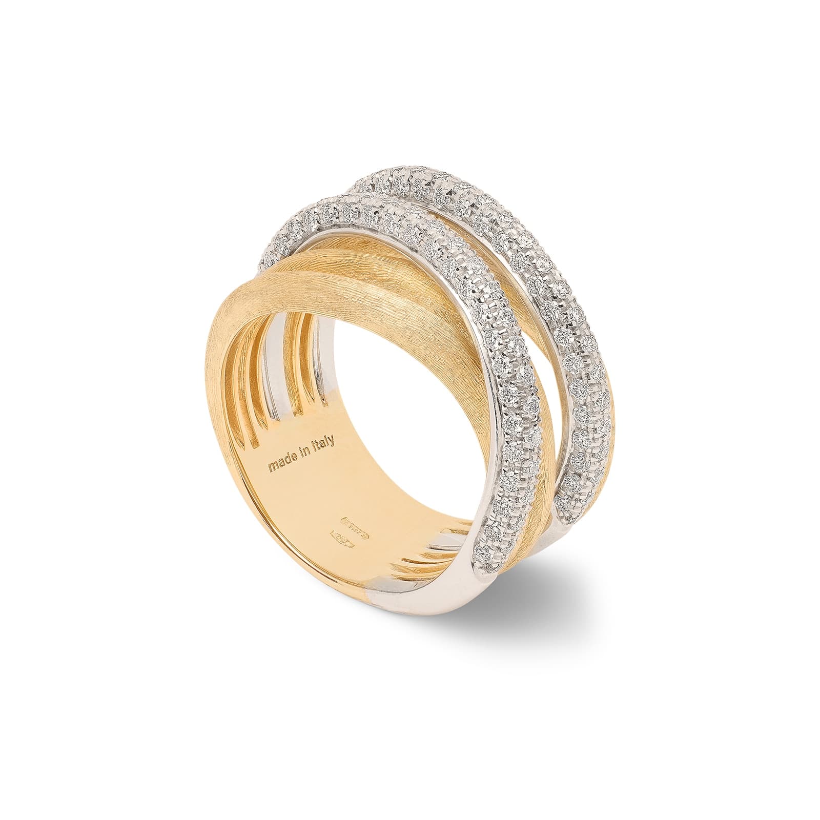 18ct Yellow Gold Jaipur Link Five Strand Diamond Ring