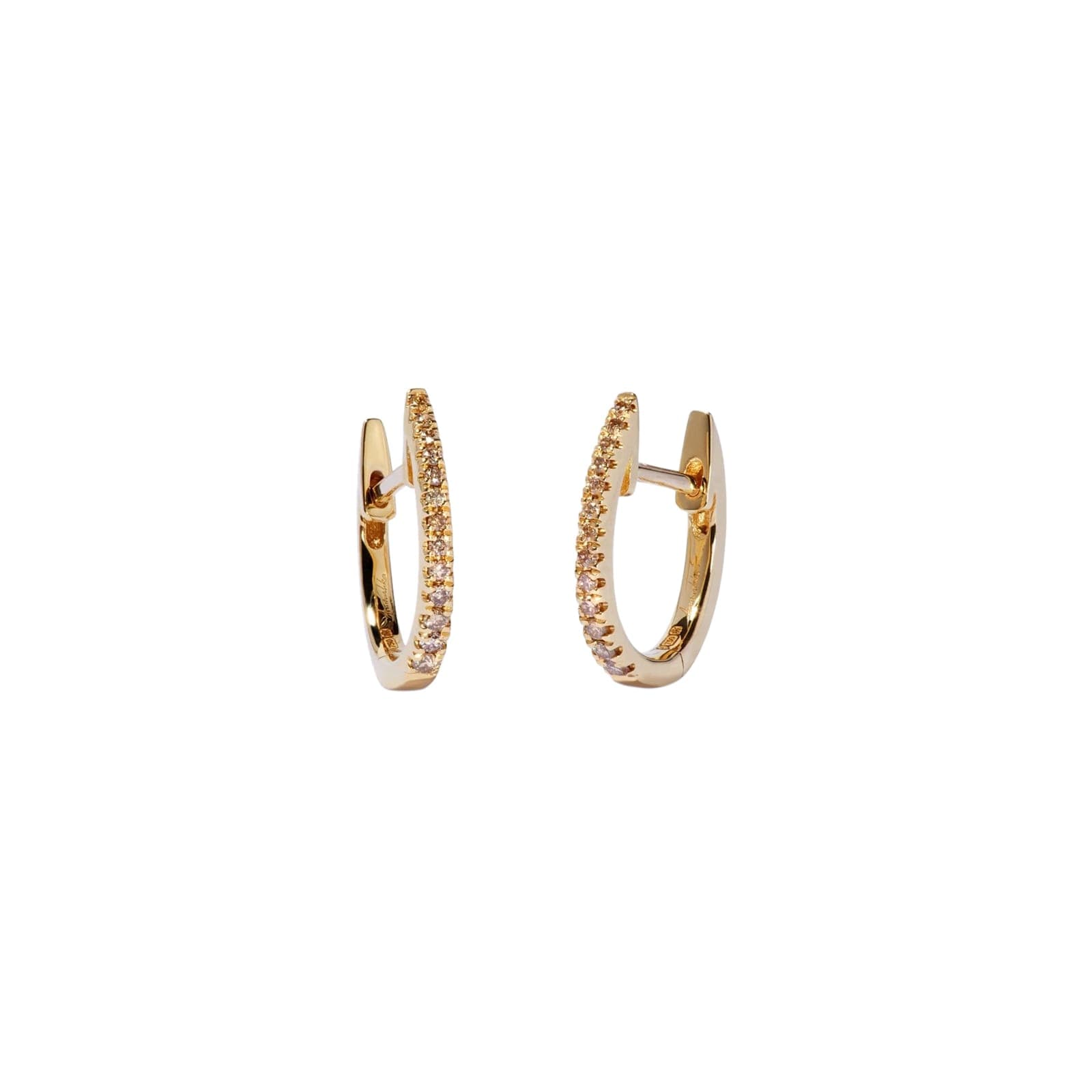 Eclipse Fine Hoop Earrings In 18ct Yellow Gold With Diamonds