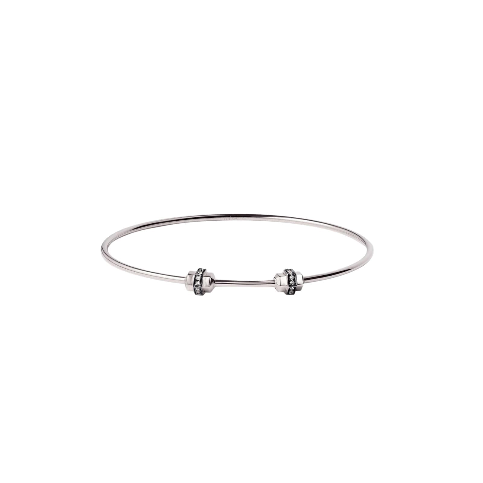 Mythology Charm Bangle In 18ct White Gold With Sapphires