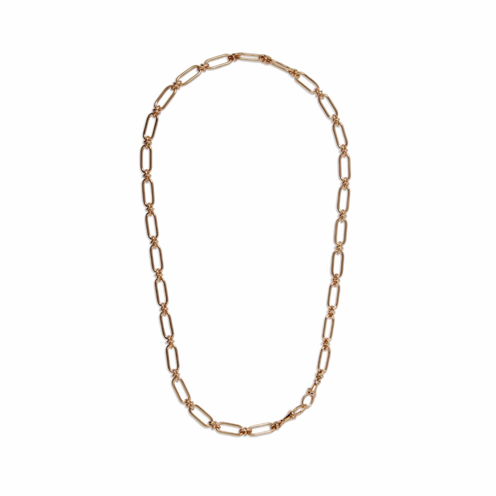 Knuckle Bold Chain Necklaces In 14ct Yellow Gold