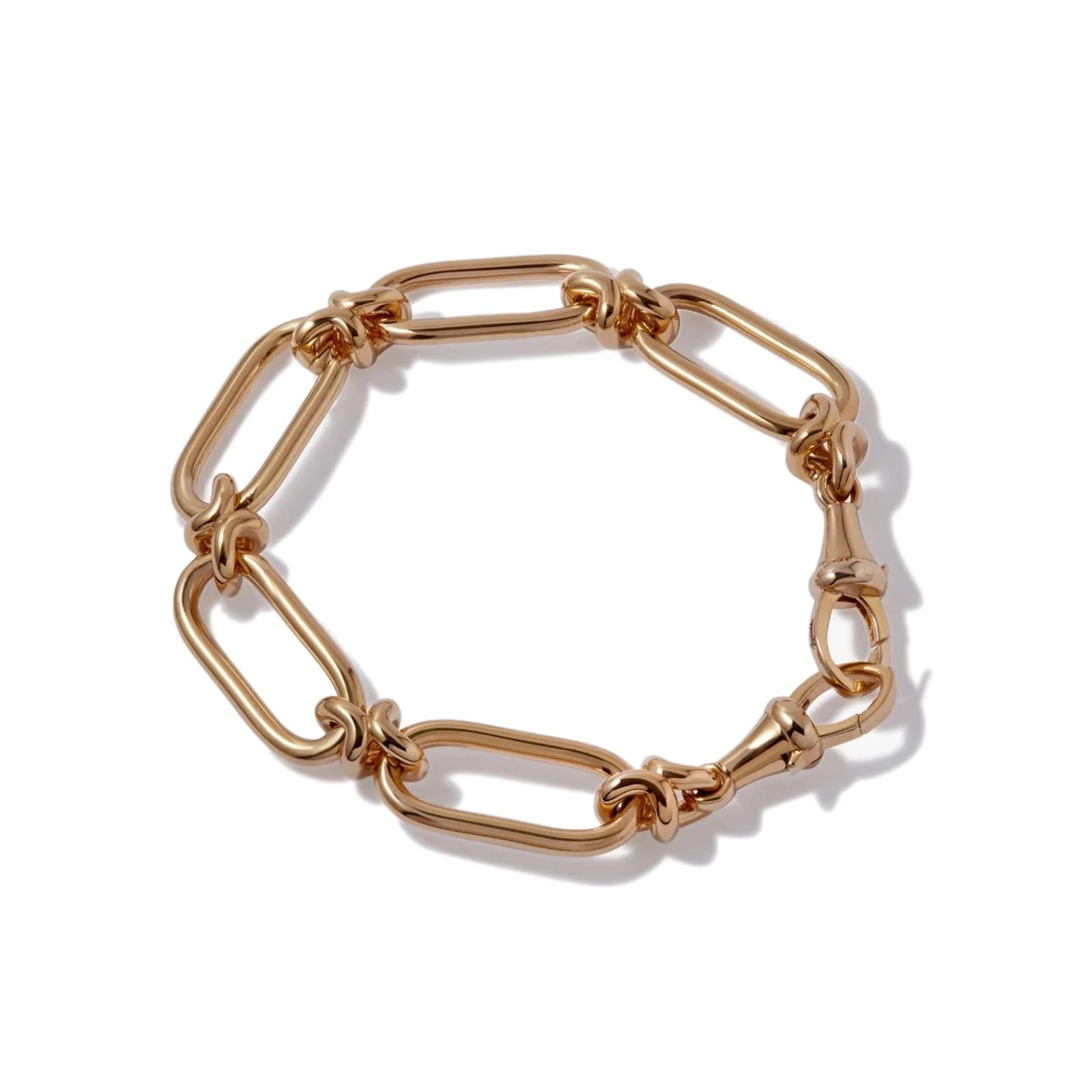 Knuckle Heavy Chain Bracelet In 14ct Yellow Gold