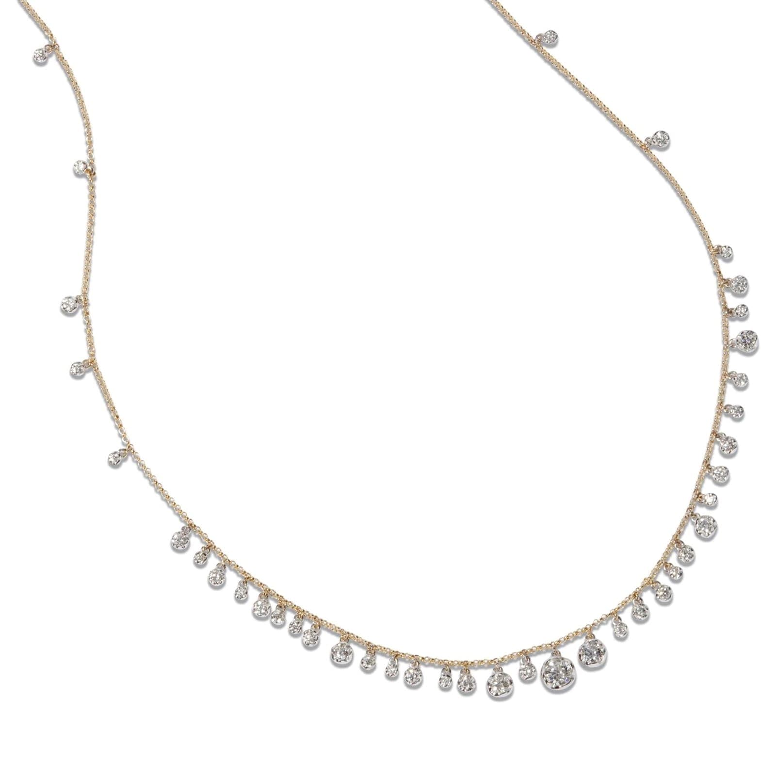 Whoopsie Daisy Necklace In 18ct Yellow & White Gold With Diamonds