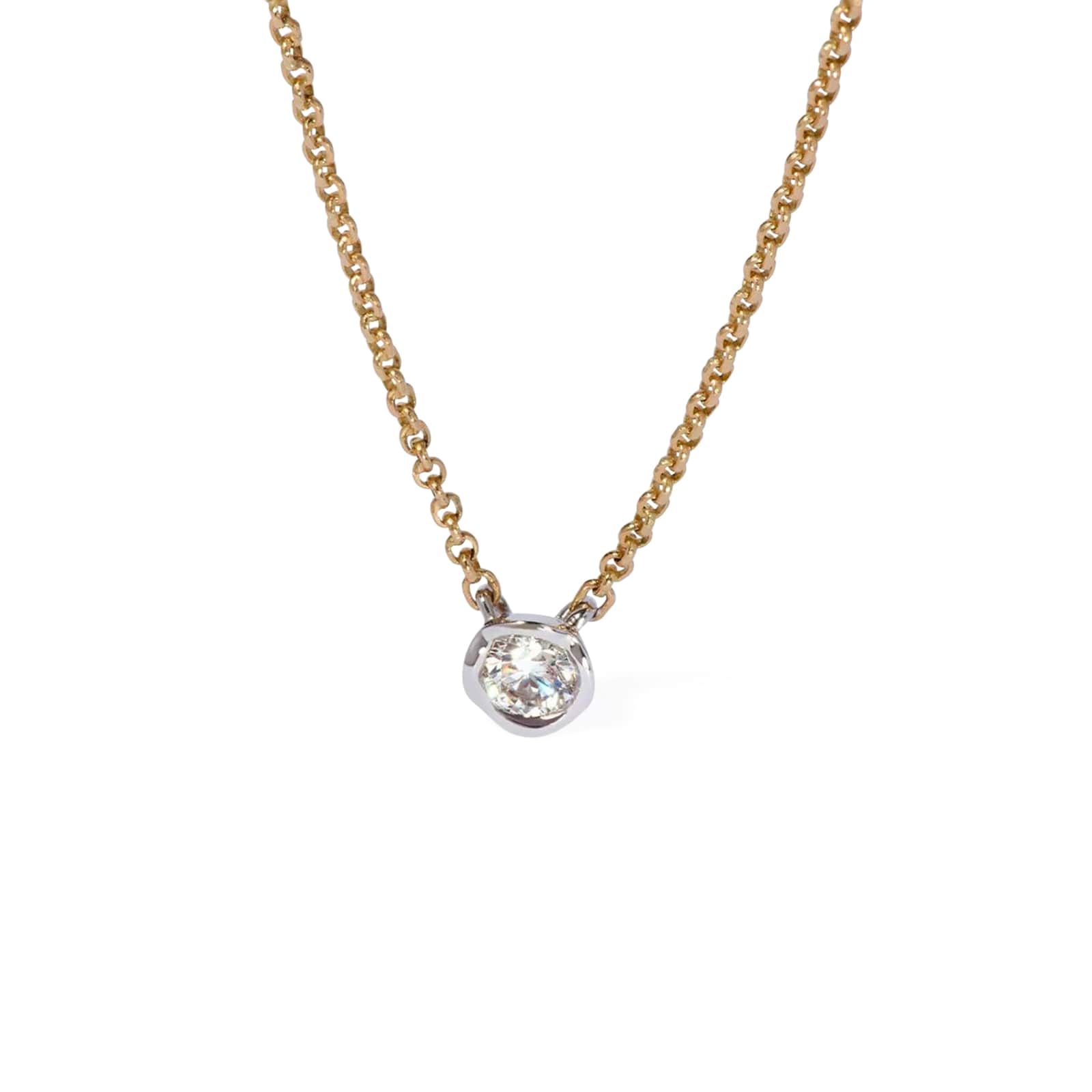 Whoopsie Daisy Necklace In 18ct Yellow & White Gold With Diamond