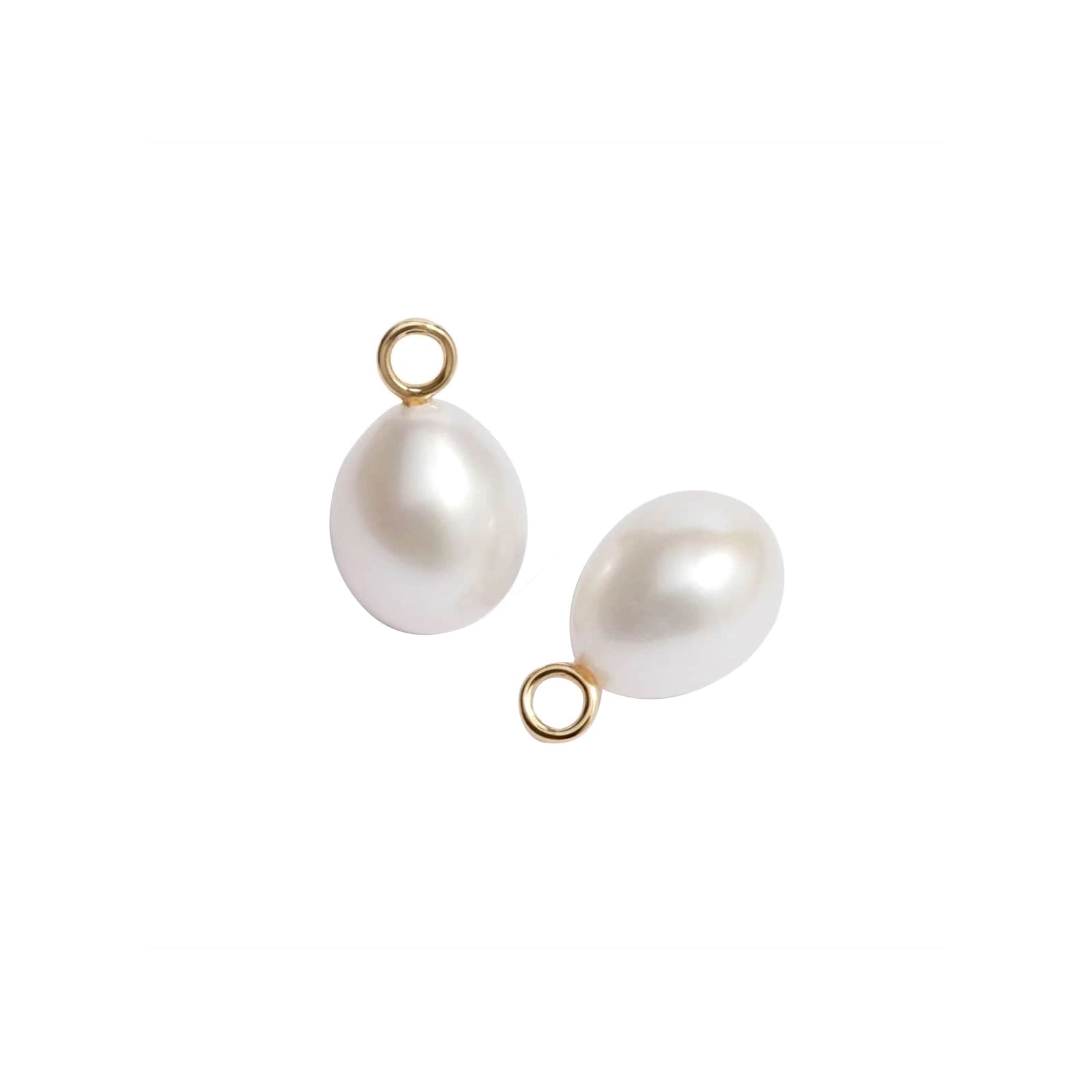 Baroque Pearl Earring Drops In 18ct Yellow Gold