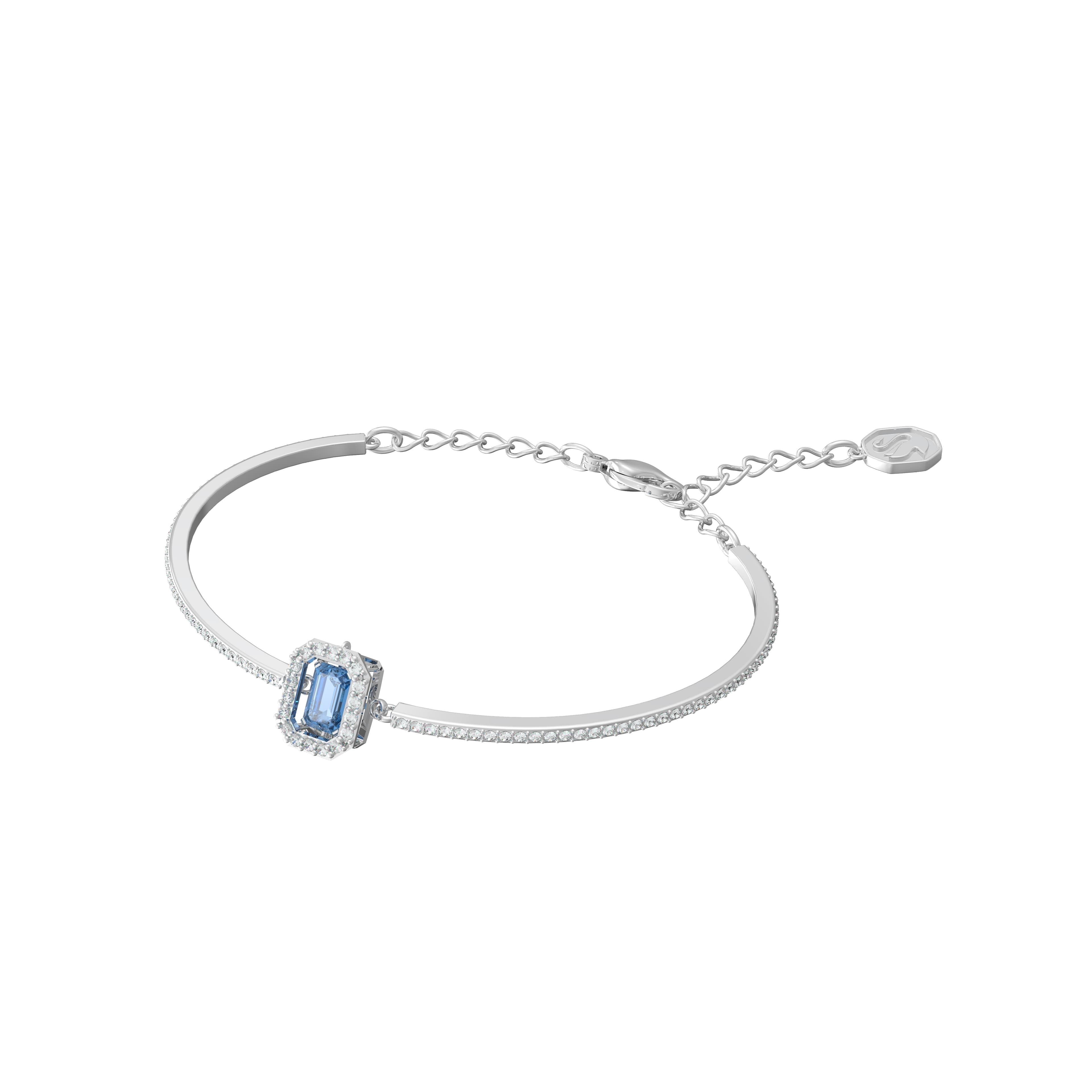 Silver Coloured Millenia Blue Cubic Zirconia Chain Bracelet