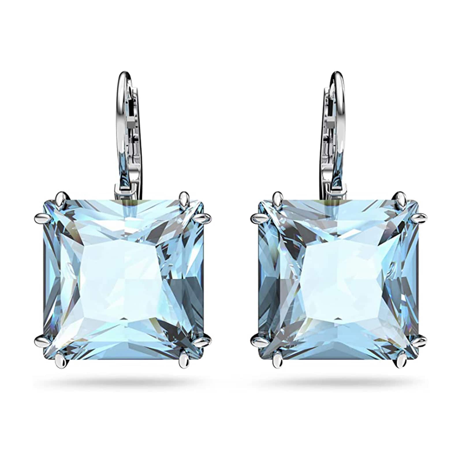 Silver Millenia Blue Cubic Zirconia Drop Earrings