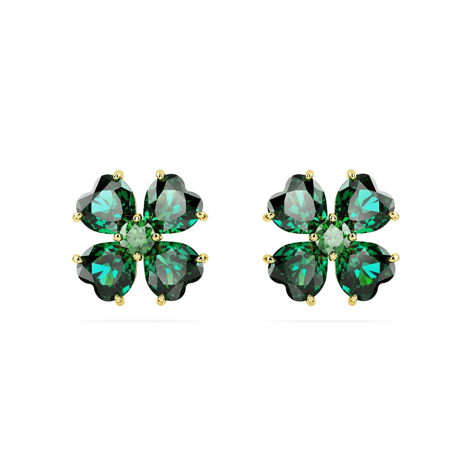 Idyllia Green Clover Stud Earrings