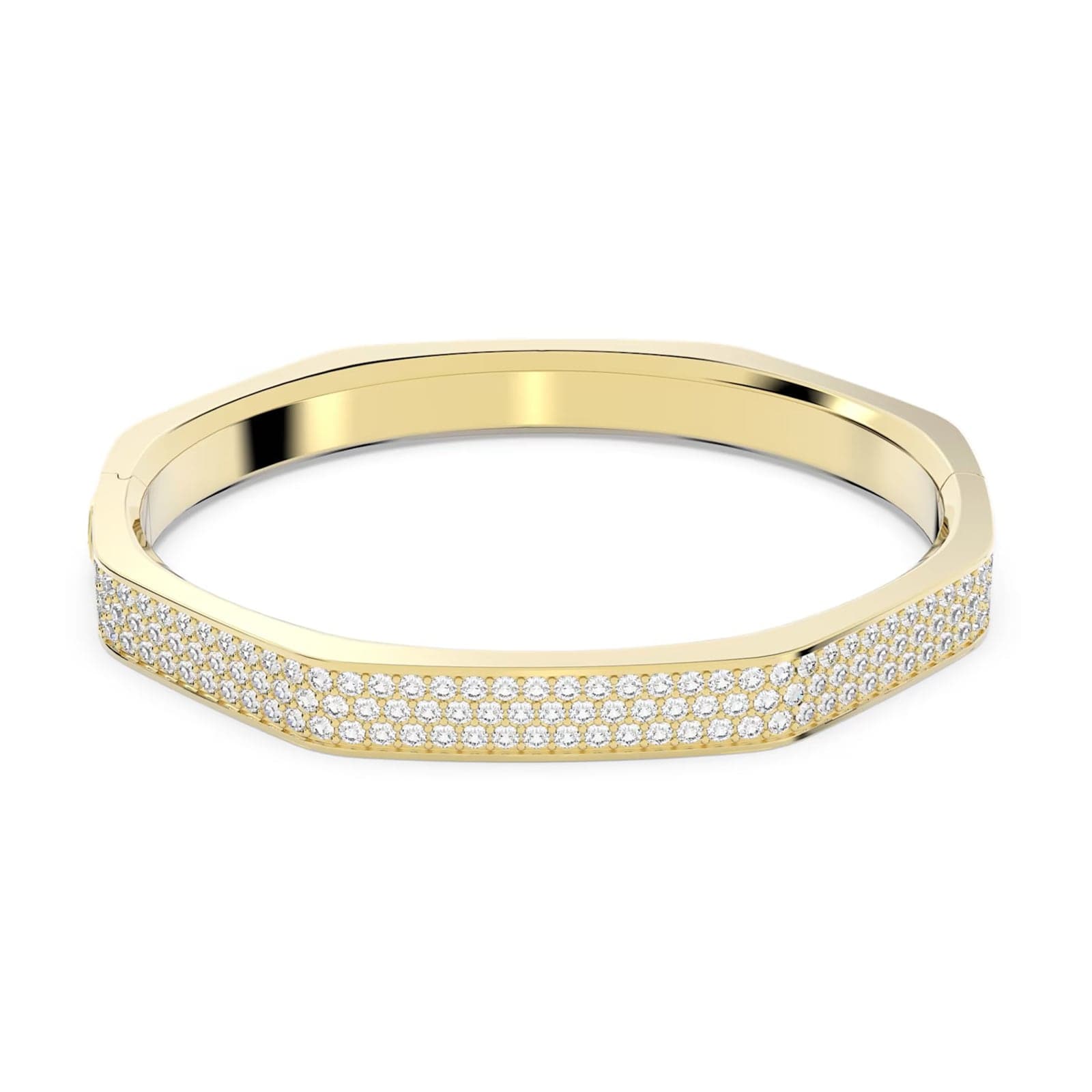 Dextera Yellow Gold Coloured Octagon Shape Cubic Zirconia Bangle