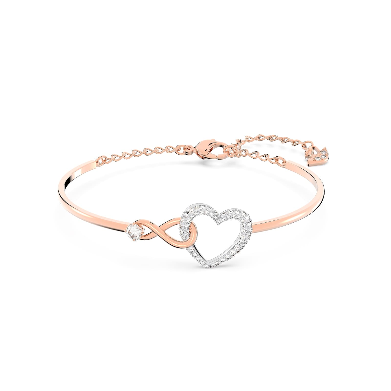 Bicolour Gold Coloured Infinity Cubic Zirconia Bangle
