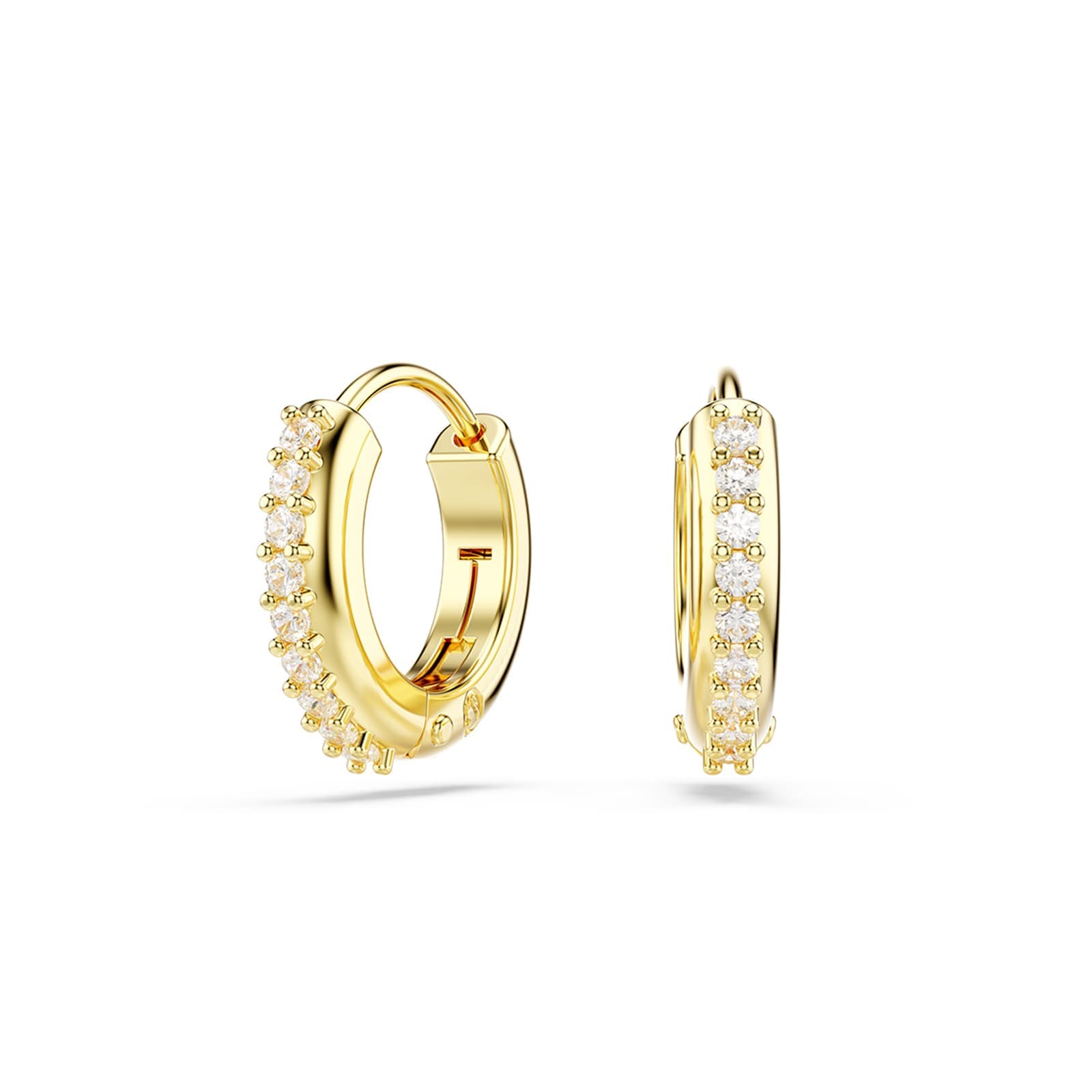 Matrix Yellow Gold Coloured Cubic Zirconia Mini Hoops