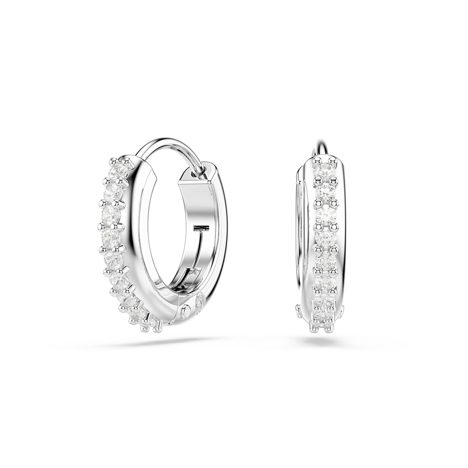 Matrix Silver Coloured Cubic Zirconia Mini Hoops