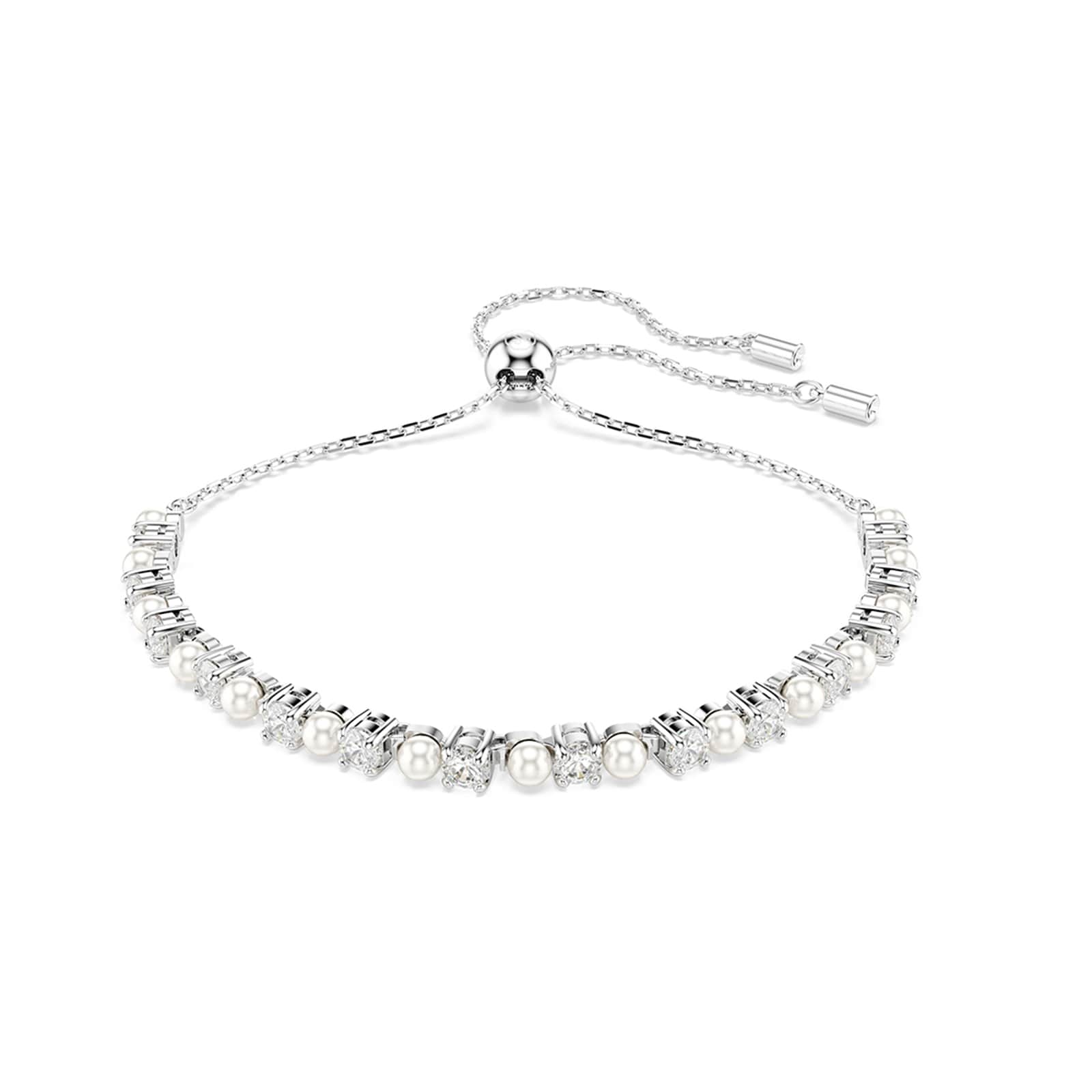 Matrix Silver Coloured Cubic Zirconia & Pearl Bracelet