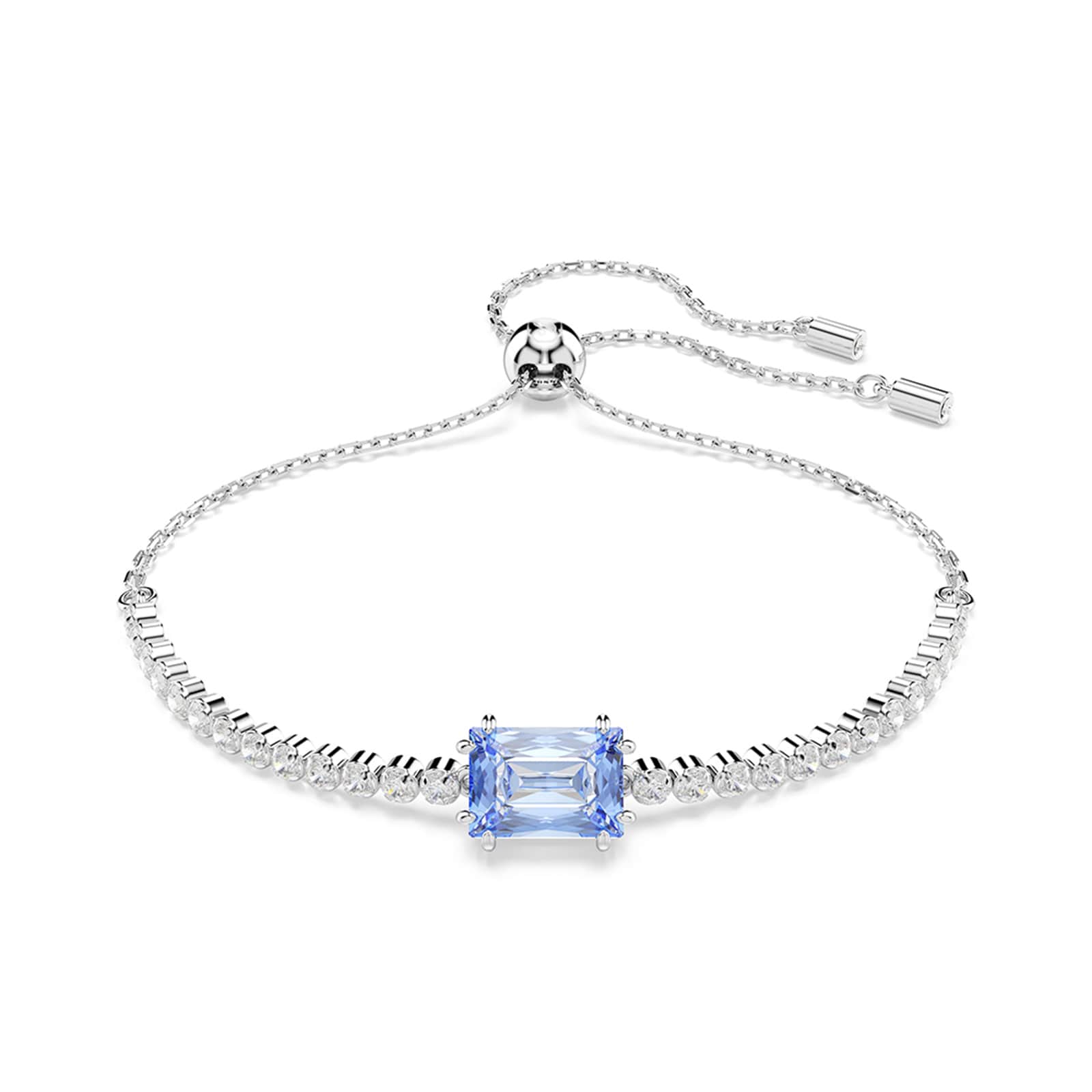 Matrix Silver Coloured Blue Cubic Zirconia Tennis Bracelet