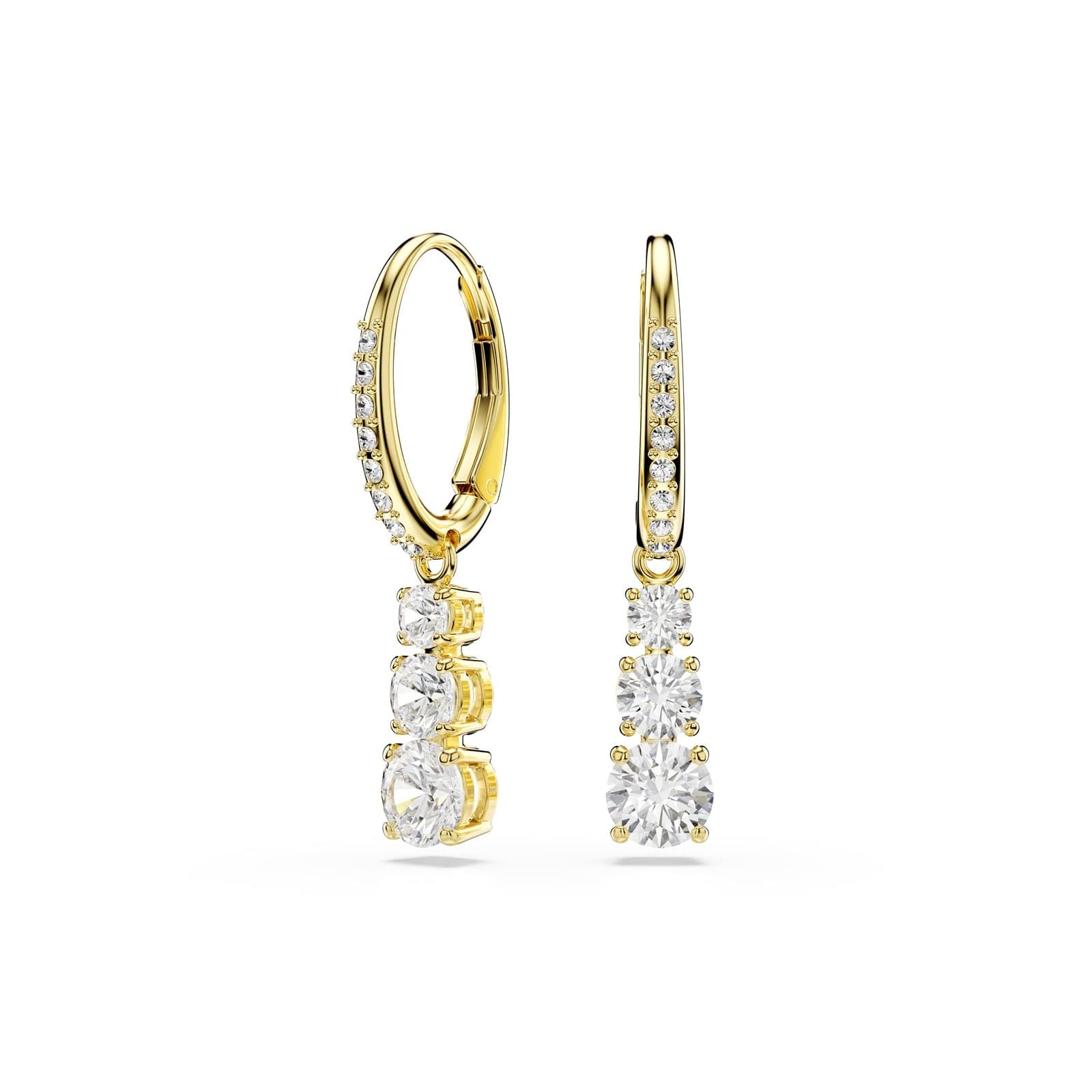 Stilla Yellow Gold Coloured Cubic Zirconia Drop Earrings