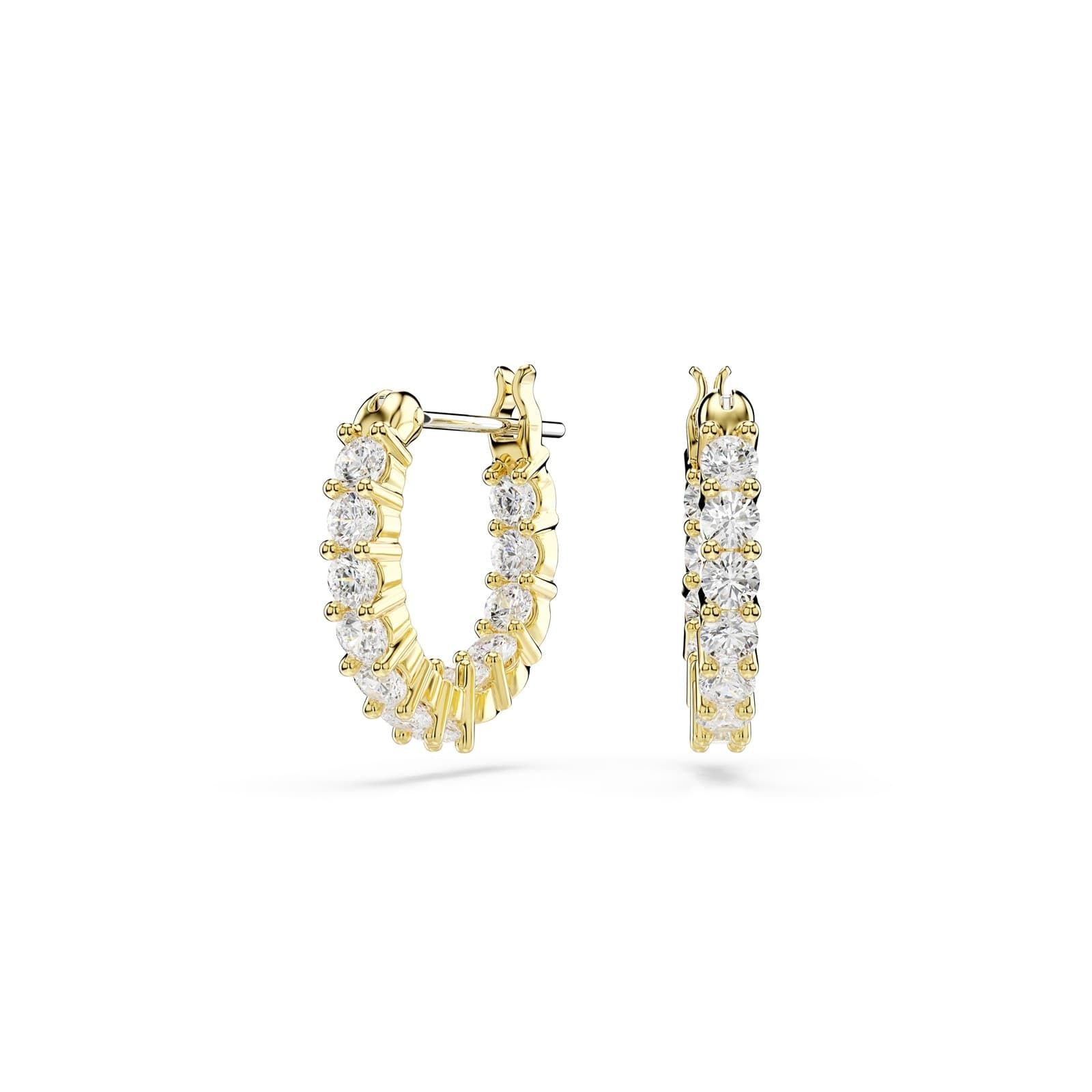 Matrix Vittore Yellow Gold Coloured Cubic Zirconia Hoop Earrings