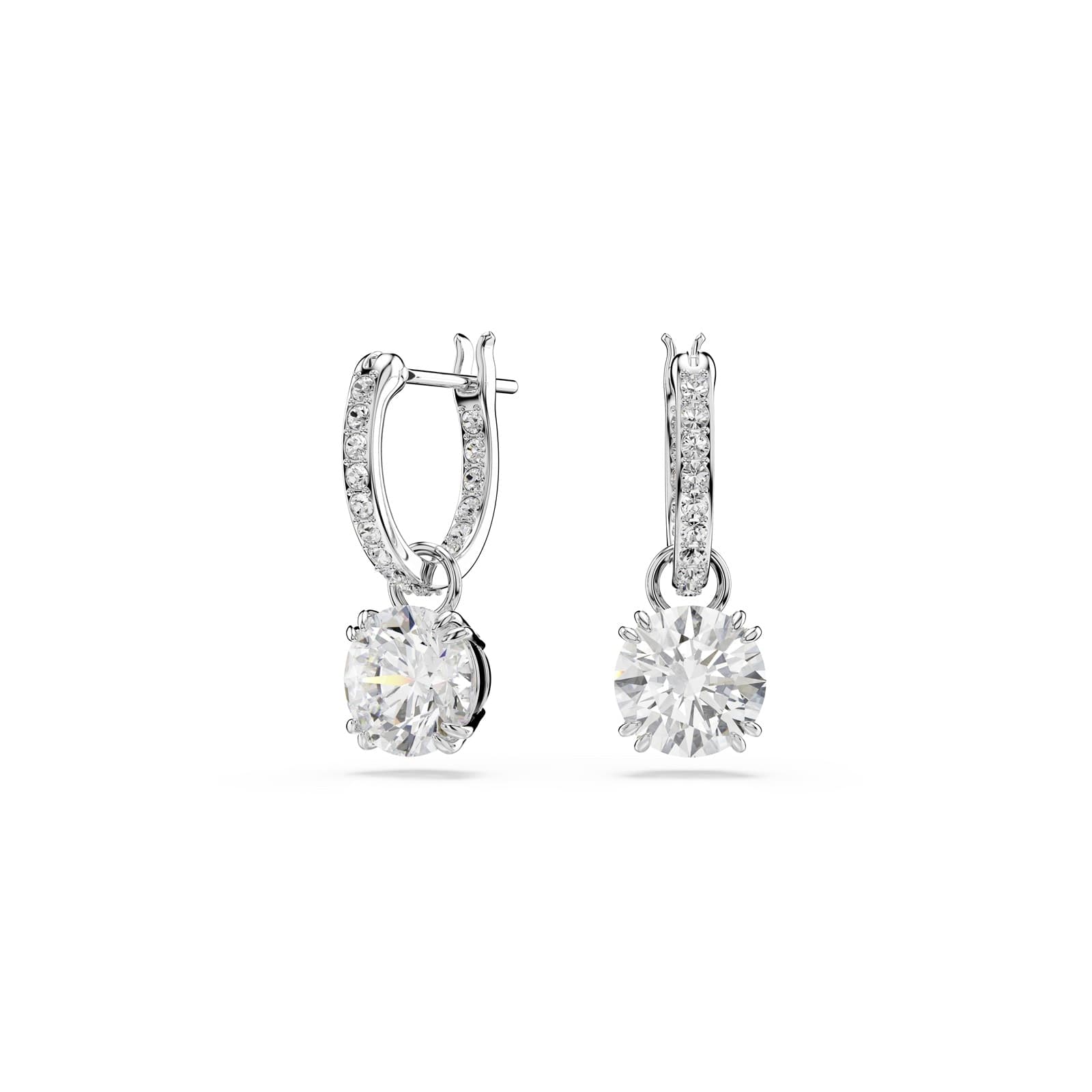 Stilla White Rhodium Plated Cubic Zirconia Drop Earrings