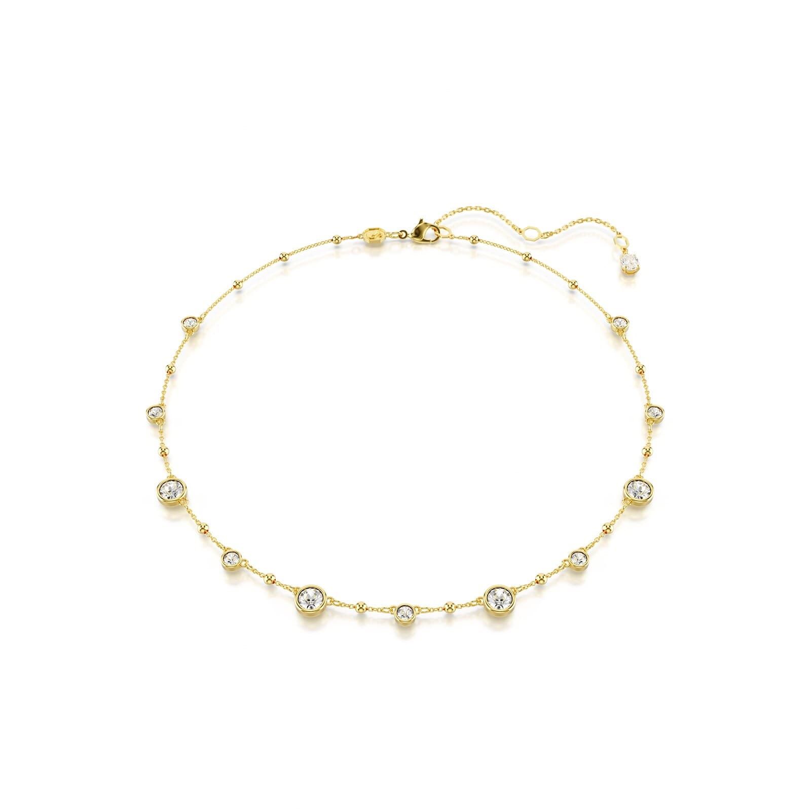 Imber Yellow Gold Coloured Scattered Cubic Zirconia Necklace