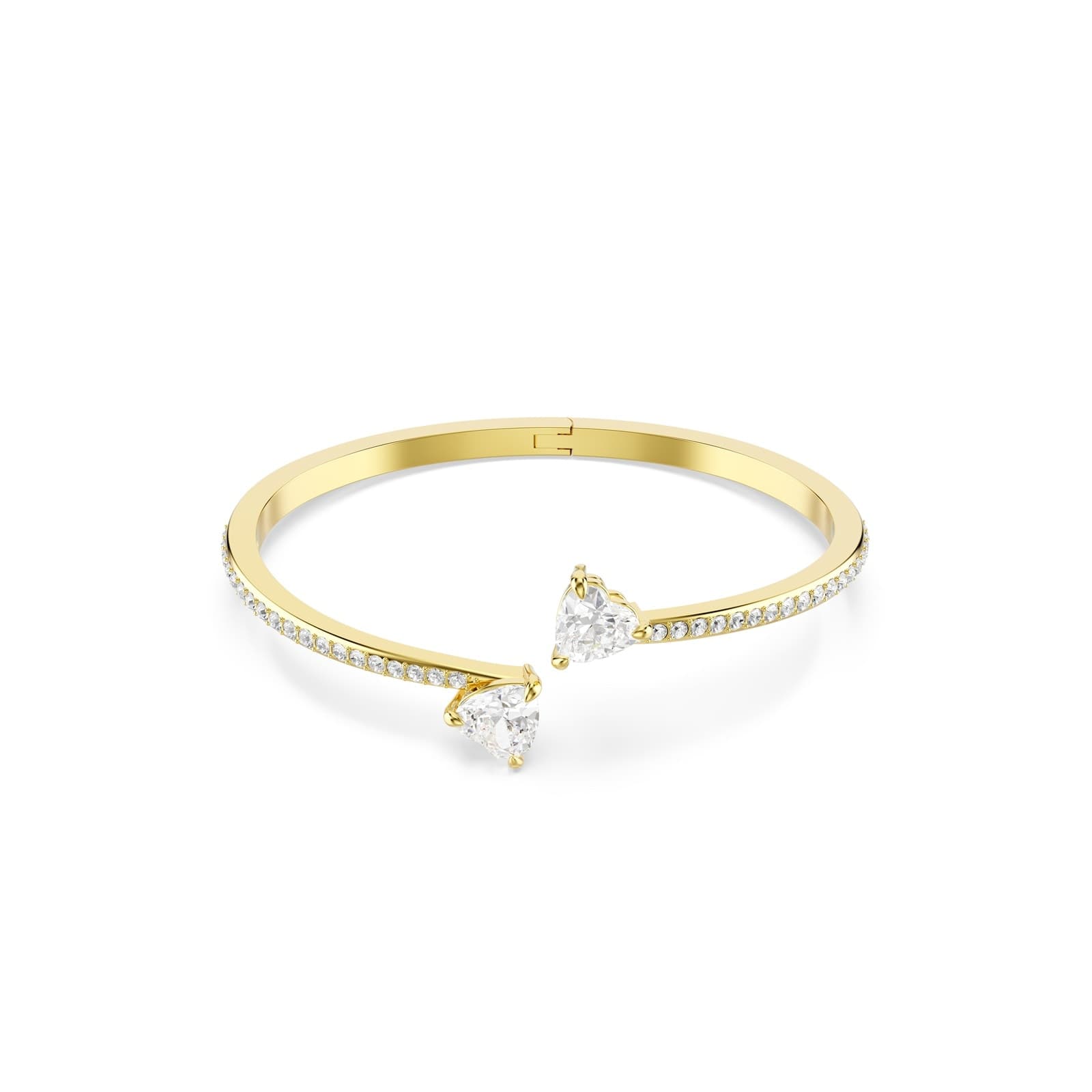 Mesmera Yellow Gold Coloured Cubic Zirconia Heart Bangle
