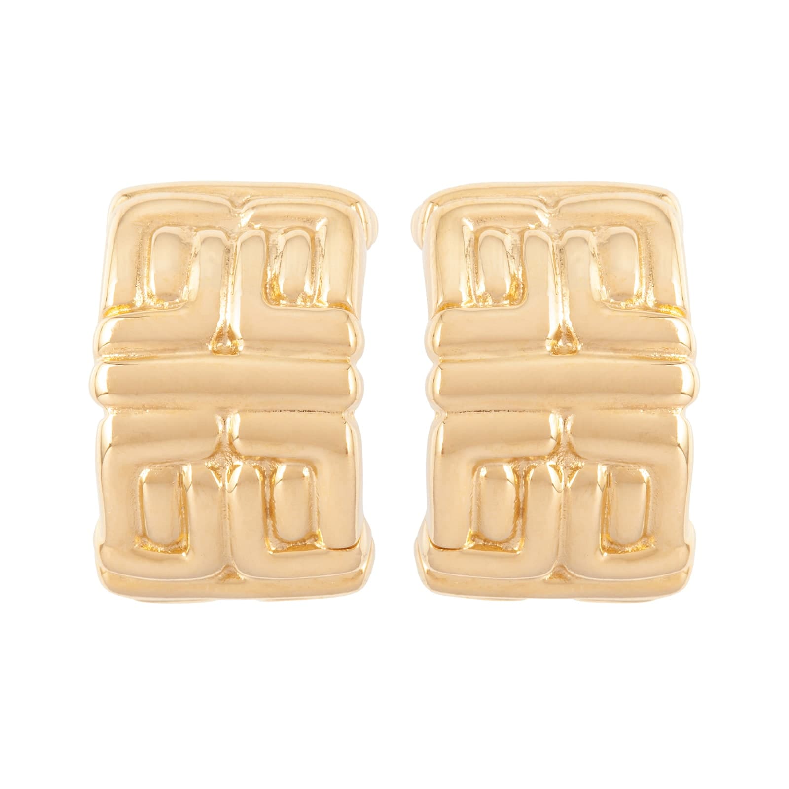Susan Caplan Vintage Givenchy Greek Key Logo Earrings