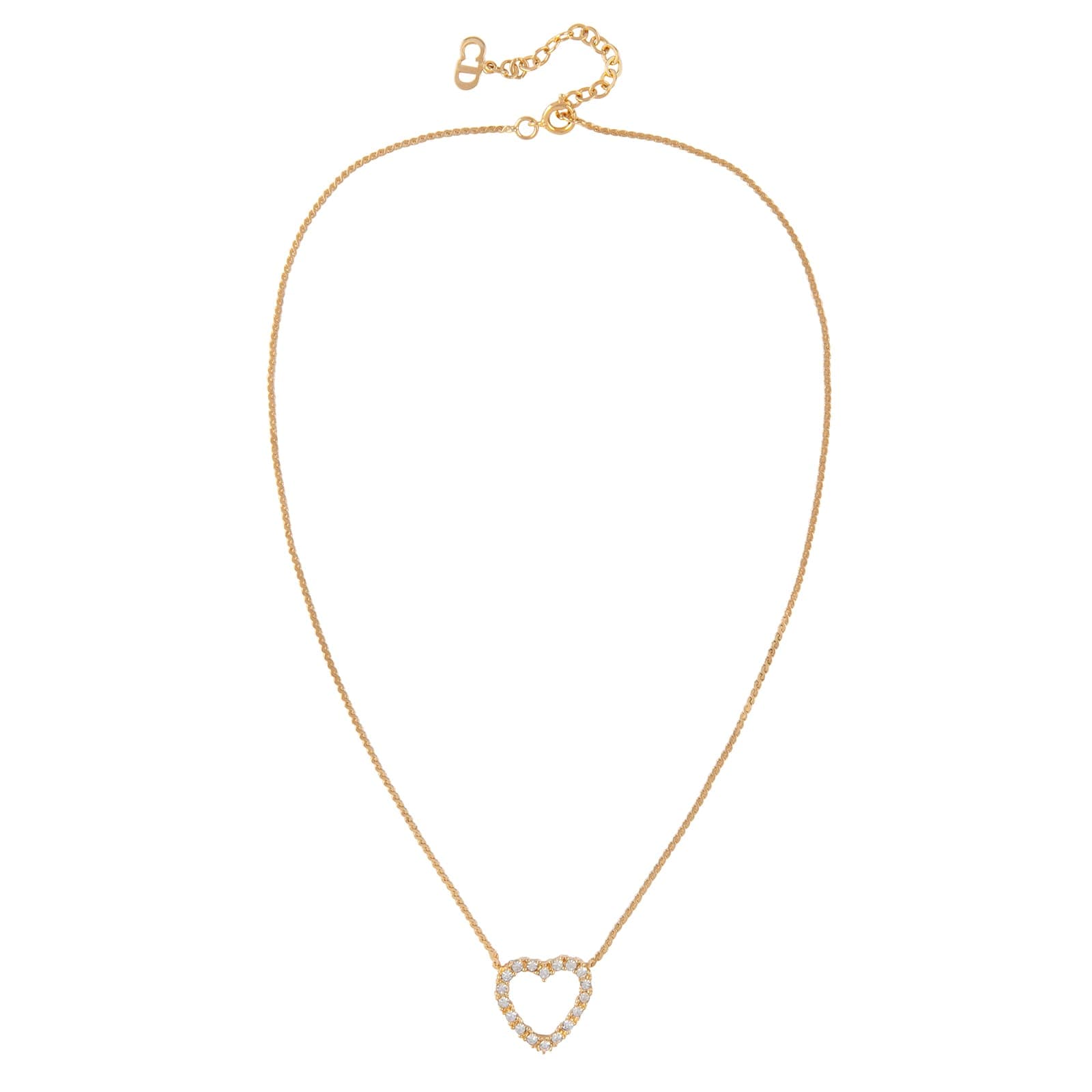 Exclusive Vintage Yellow Gold Plated Dior Heart Necklace