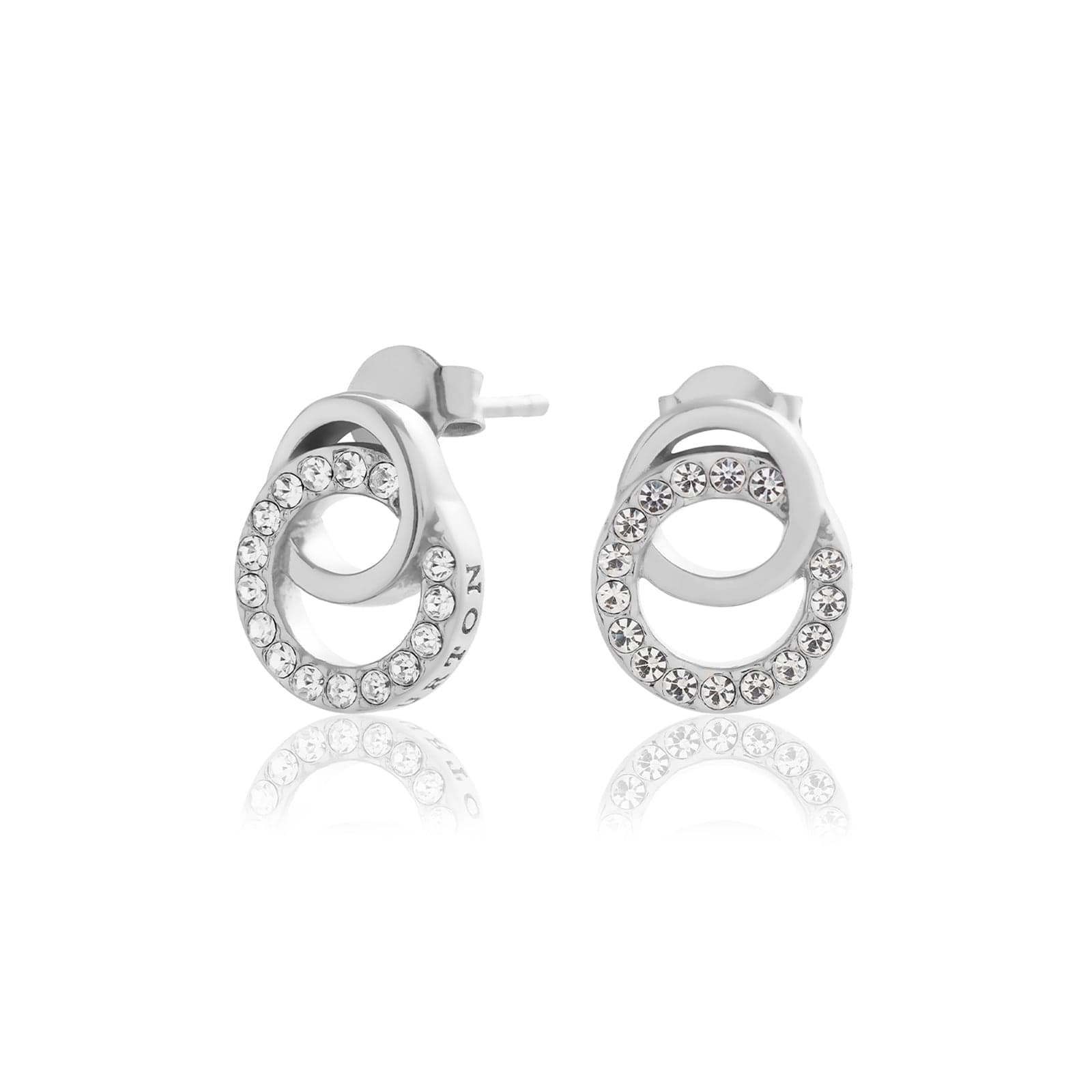 Sterling Silver Classics Interlink Drop Stud Earrings